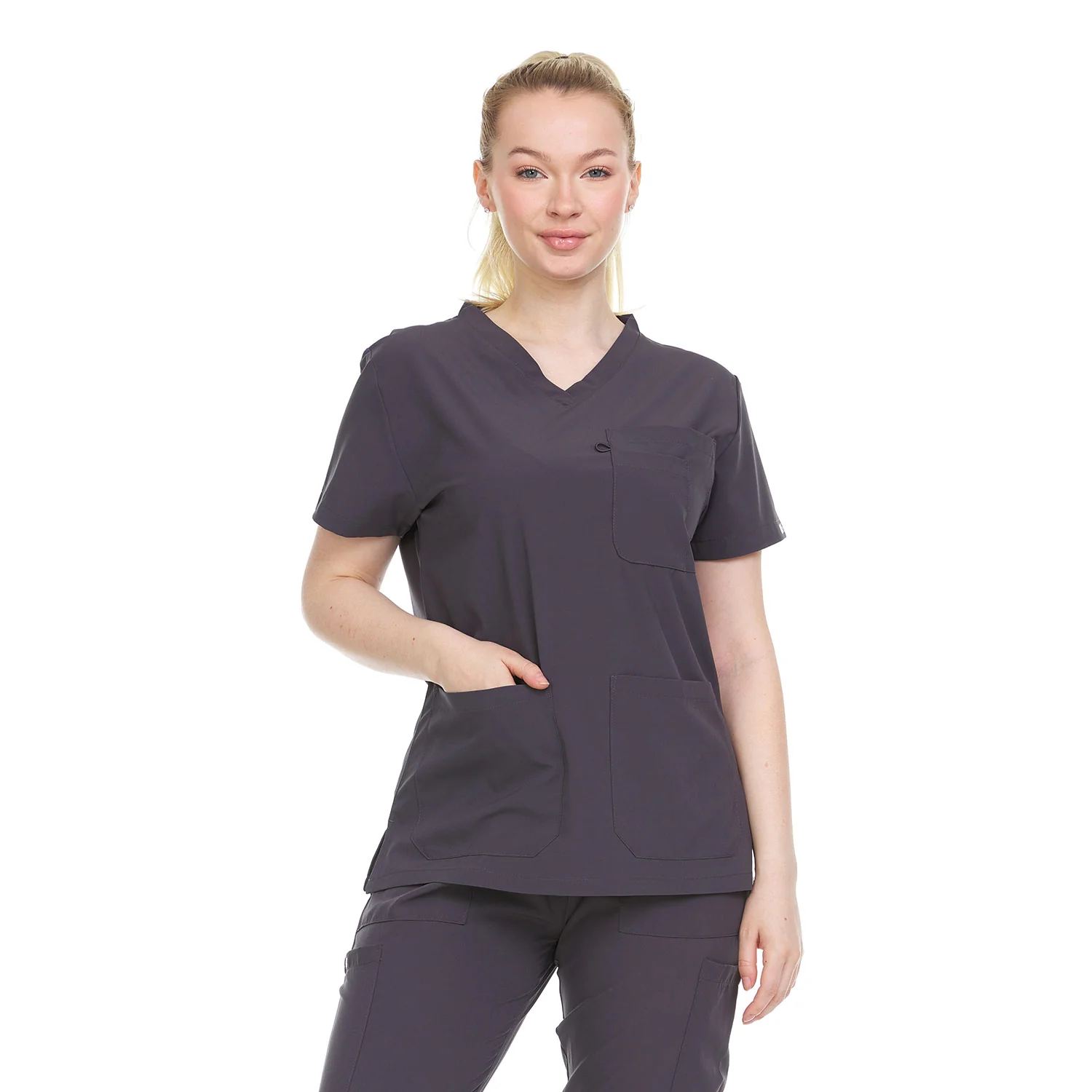 Heal Wear 4-Way Stretch V-Neck Women's Medical Scrub Top - Image 20