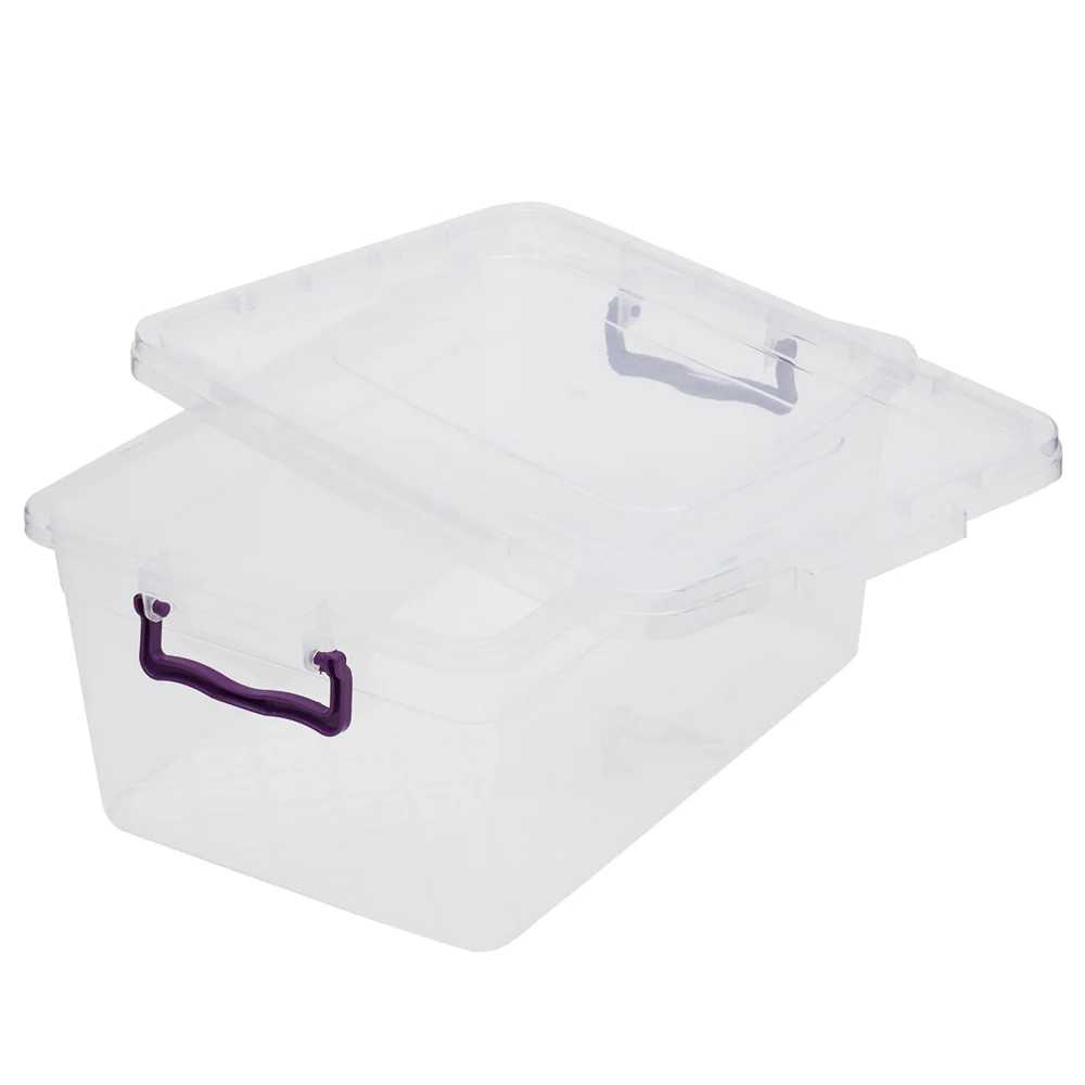Home Basics 10 Lt Storage Box with Locking Lid, Clear - Image 3