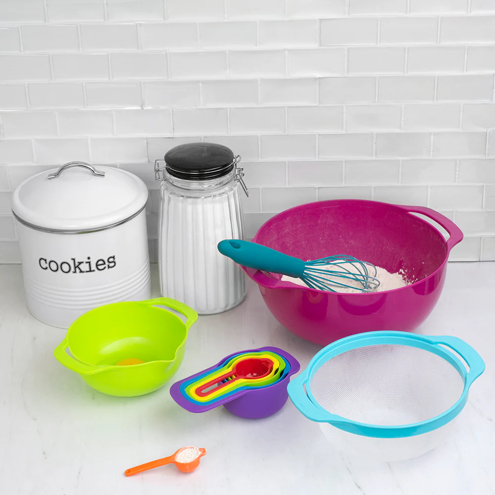 Home Basics 10 Piece Plastic Kitchen Prep Set, Multi-Color - Image 6