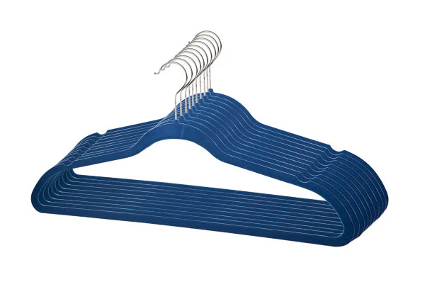 Home Basics  10 Piece Velvet Hanger, Navy