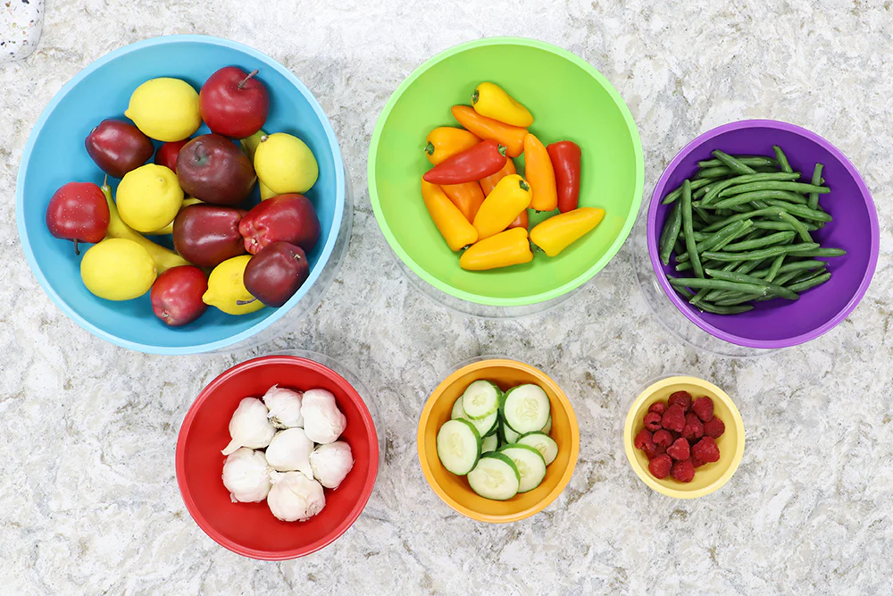Home Basics 12 Piece Nesting Plastic Bowl Set, Multi-Color - Image 4