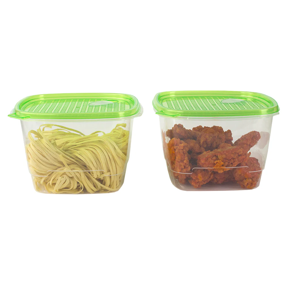 Home Basics 12 Piece Plastic Food Storage Container Set with Vented Plastic Lids, Green - Image 4