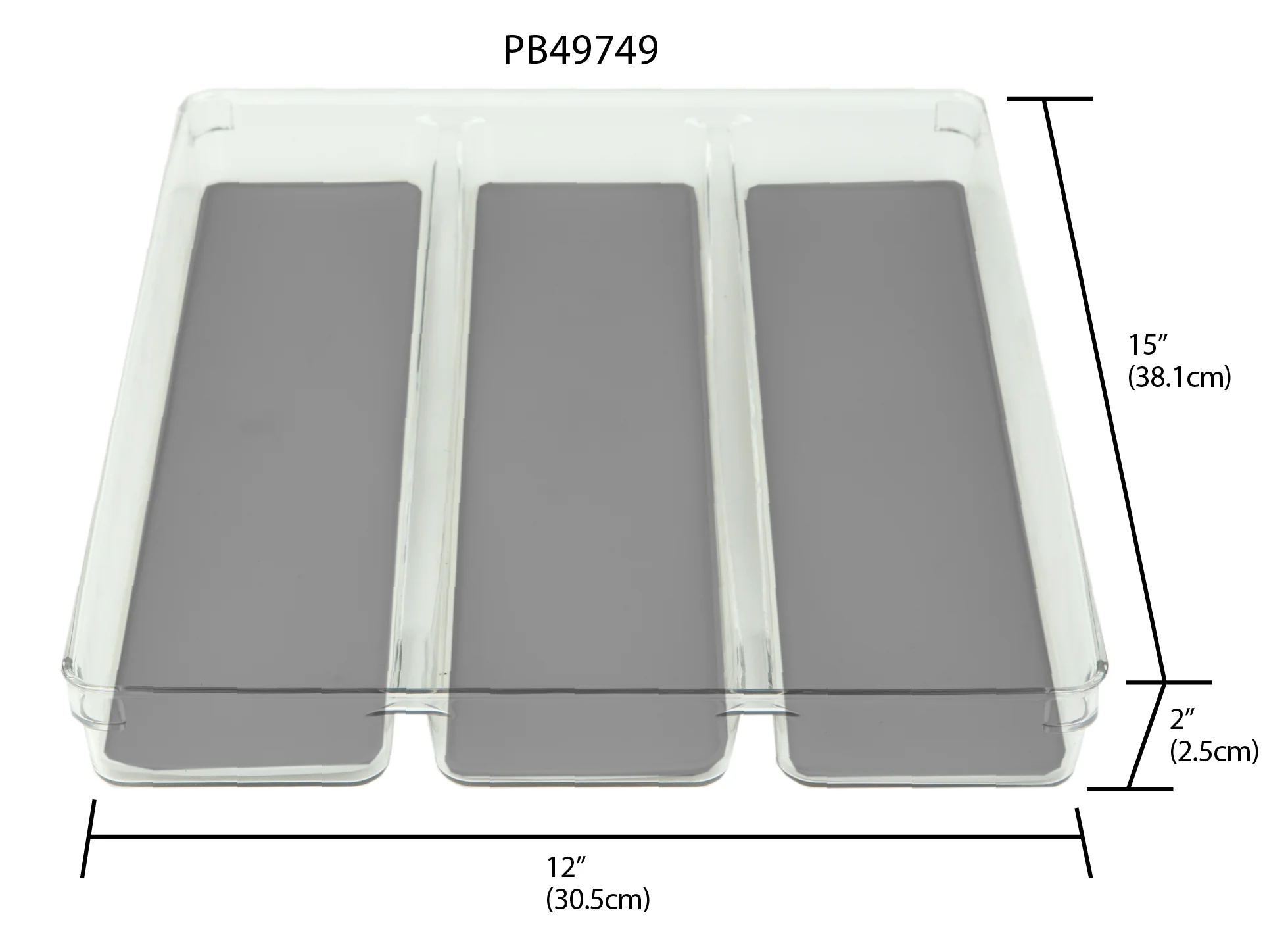 Home Basics 12 x 15 x 2  Plastic Drawer Organizer with Rubber Liner - Image 3