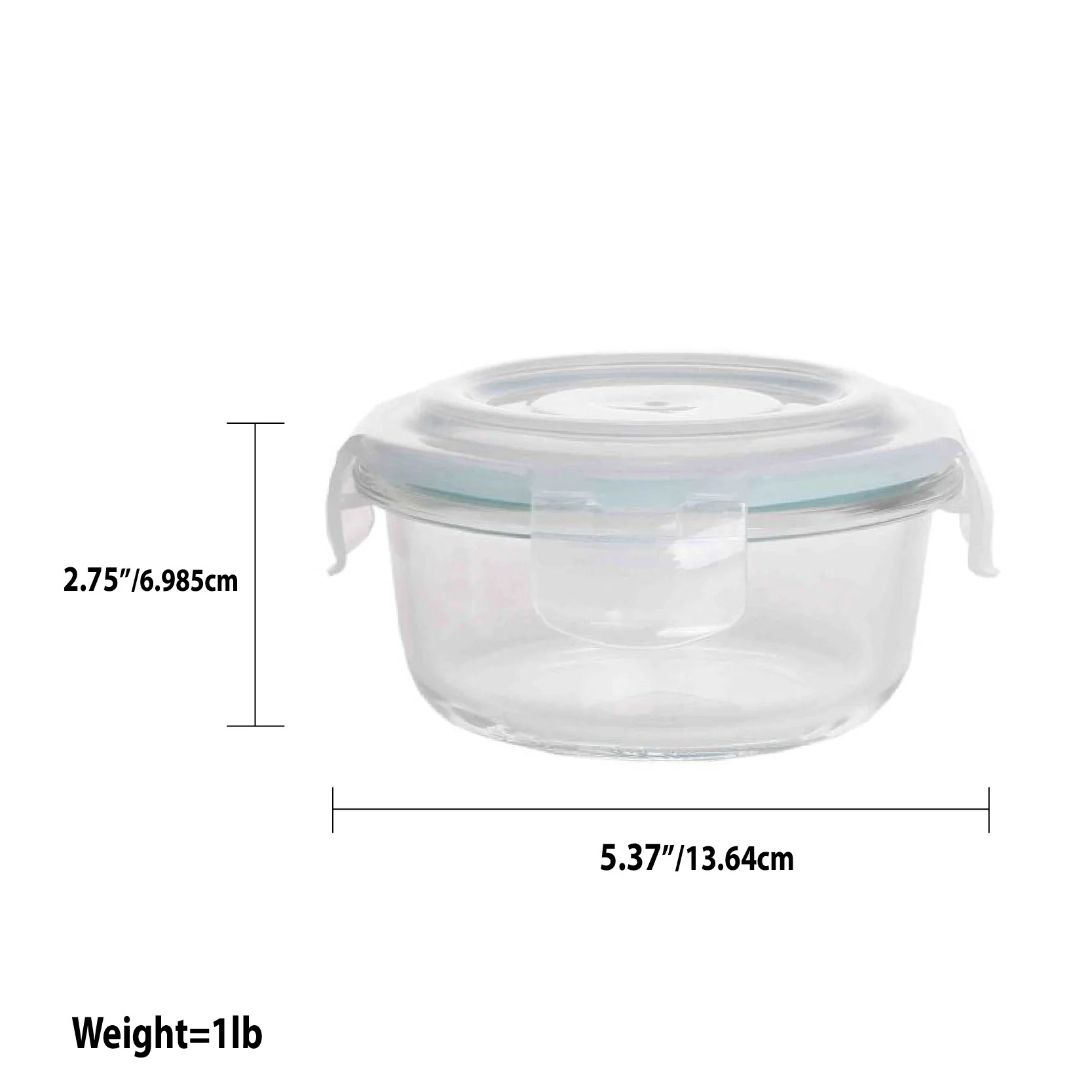 Home Basics 13 oz. Round Borosilicate Glass Food Storage Container - Image 8
