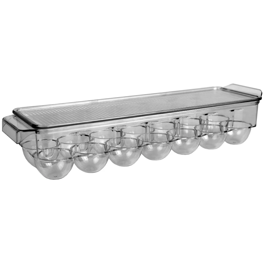 Home Basics Egg Holder with Clear Cover, Transparent, 14-load - Image 3