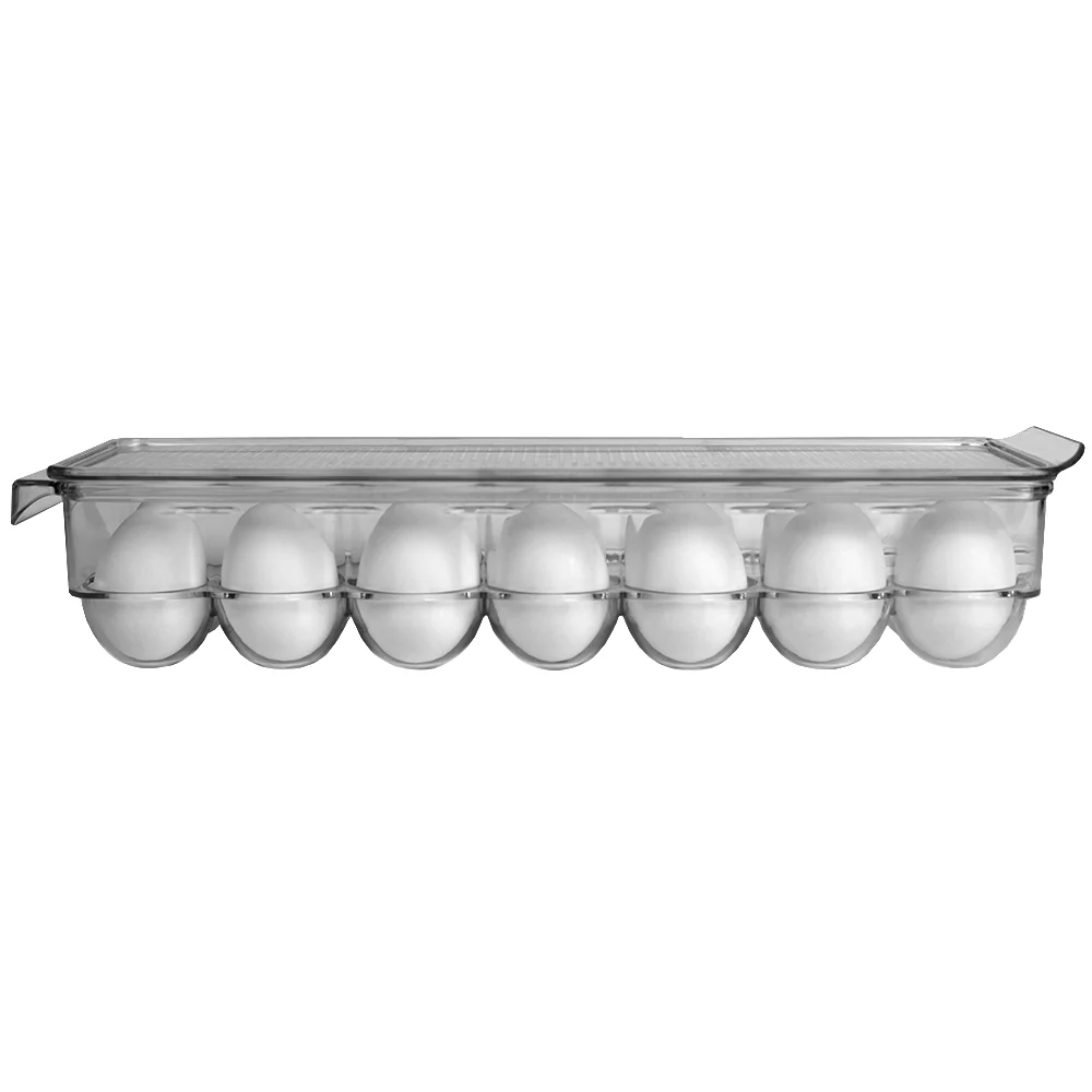Home Basics Egg Holder with Clear Cover, Transparent, 14-load - Image 4