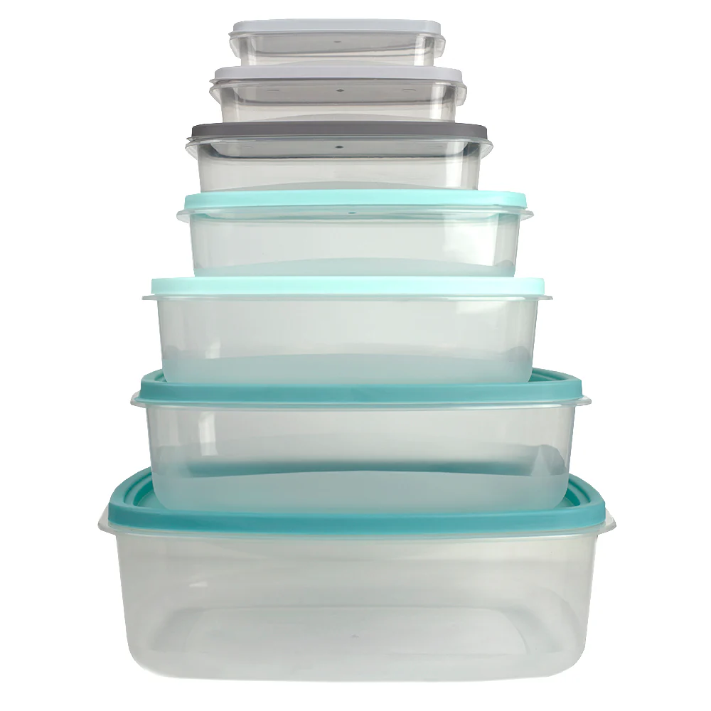 Home Basics 14 Piece Plastic Food Storage Container Set with Secure Fit Plastic Lids, Multi-Color - Image 3