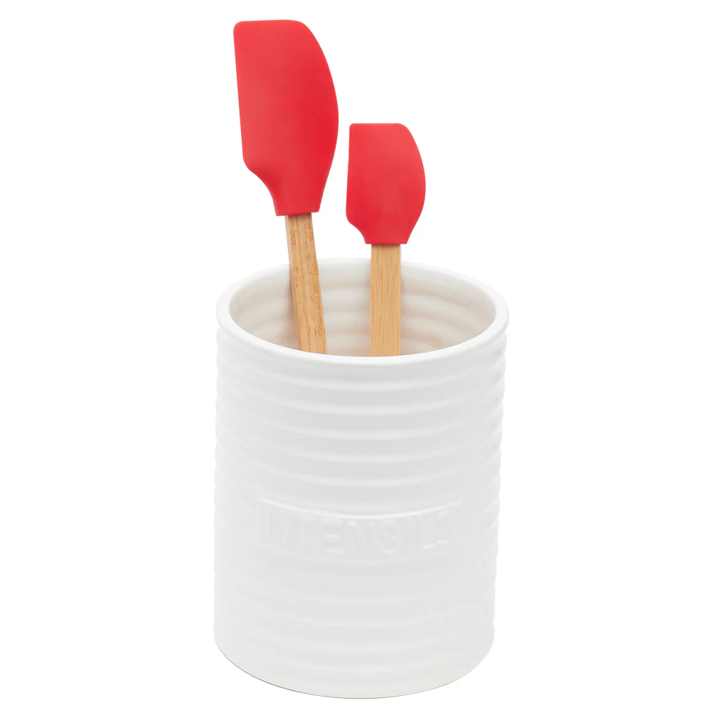 Home Basics 2 Piece Silicone Spatula Set, Red - Image 2