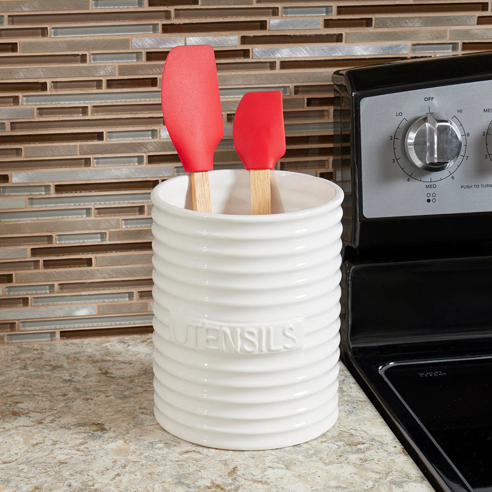 Home Basics 2 Piece Silicone Spatula Set, Red - Image 3