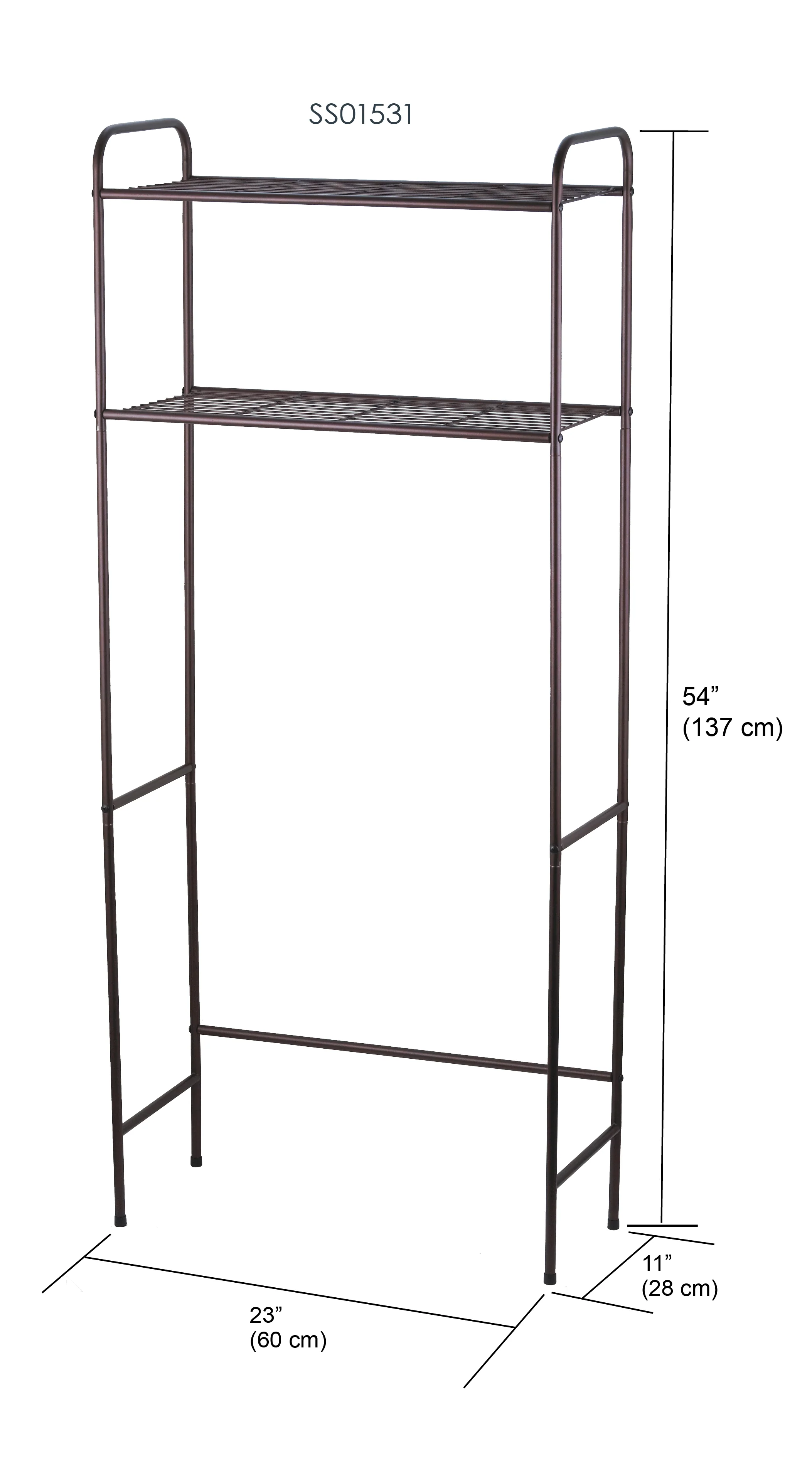 Home Basics 2 Shelf Bathroom Space Saver, Bronze - Image 3