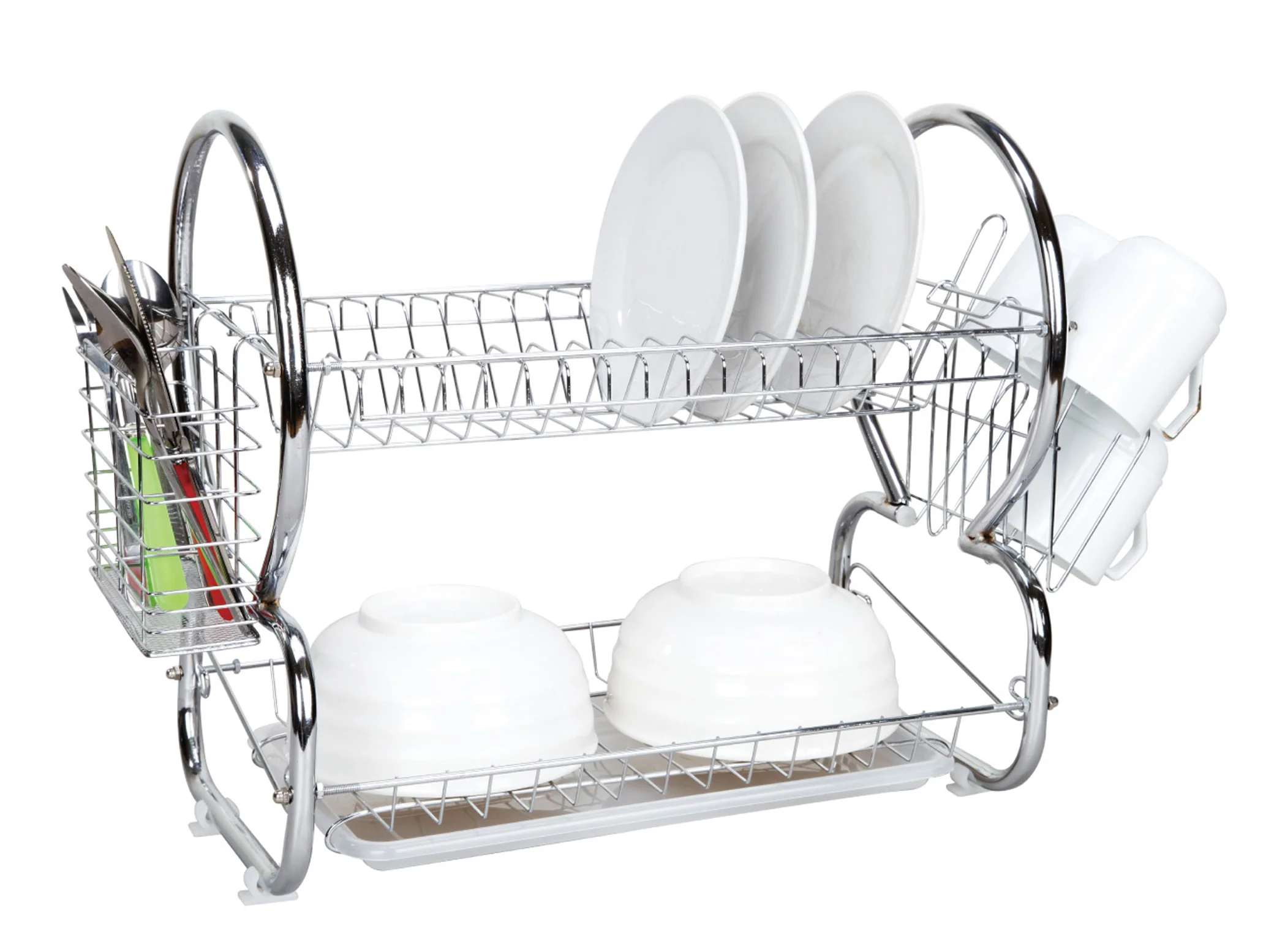 Home Basics 2-Tier Chrome Dish Drainer