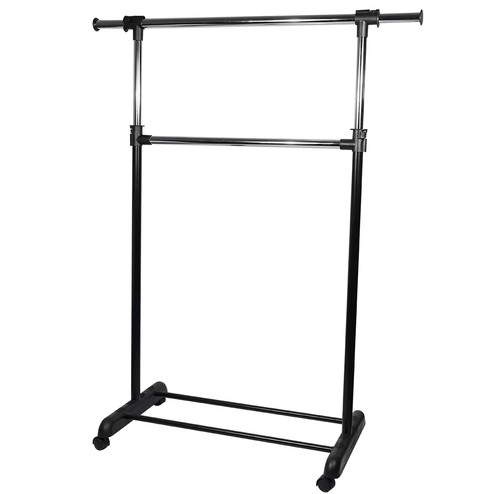 Home Basics 2 Tier Expandable Garment Rack, Black - Image 3