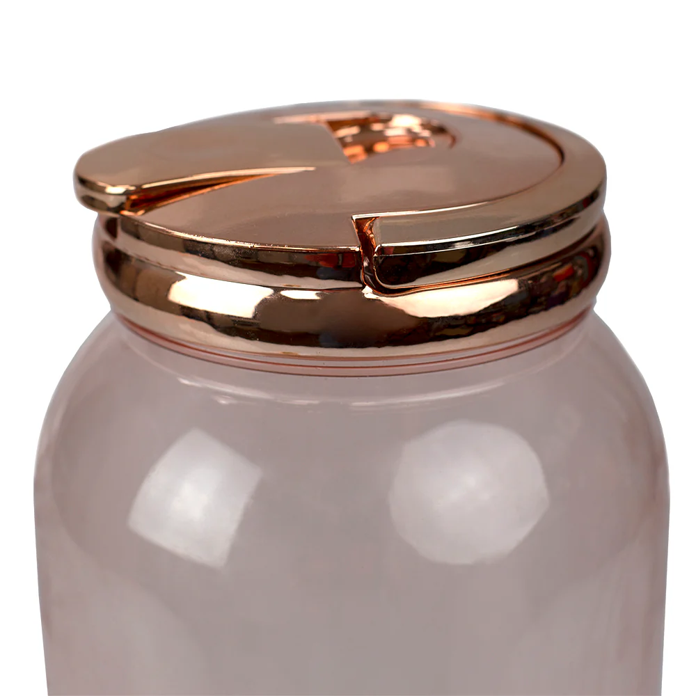 Home Basics Plastic Beverage Drink Dispenser with Carrying Lid, Rose Gold, 1 Gallon - Image 2