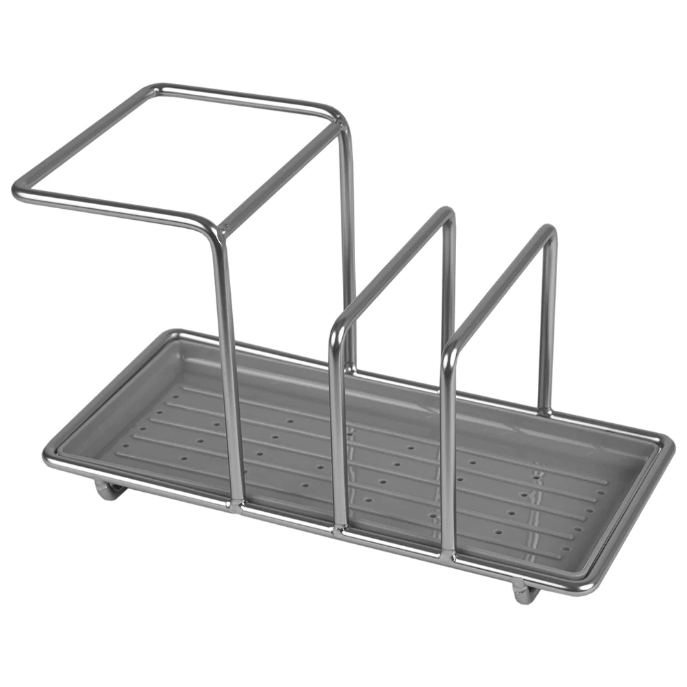 Home Basics 3 compartment Satin Nickel Sink Organizer - Image 3