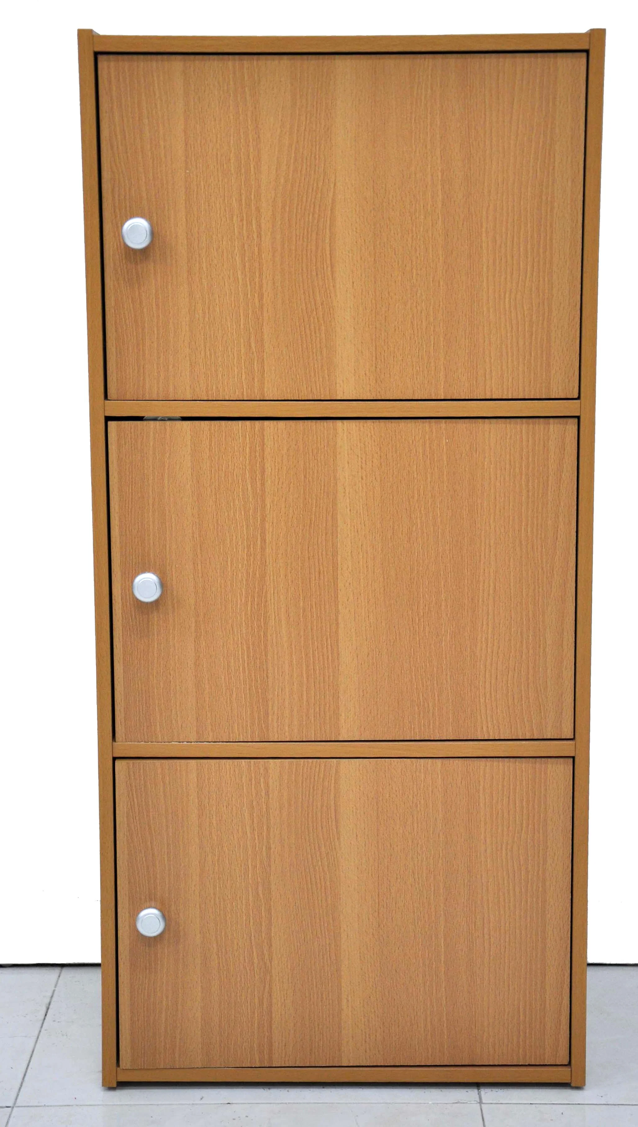 Home Basics 3 Cube Wood Cabinet, Natural