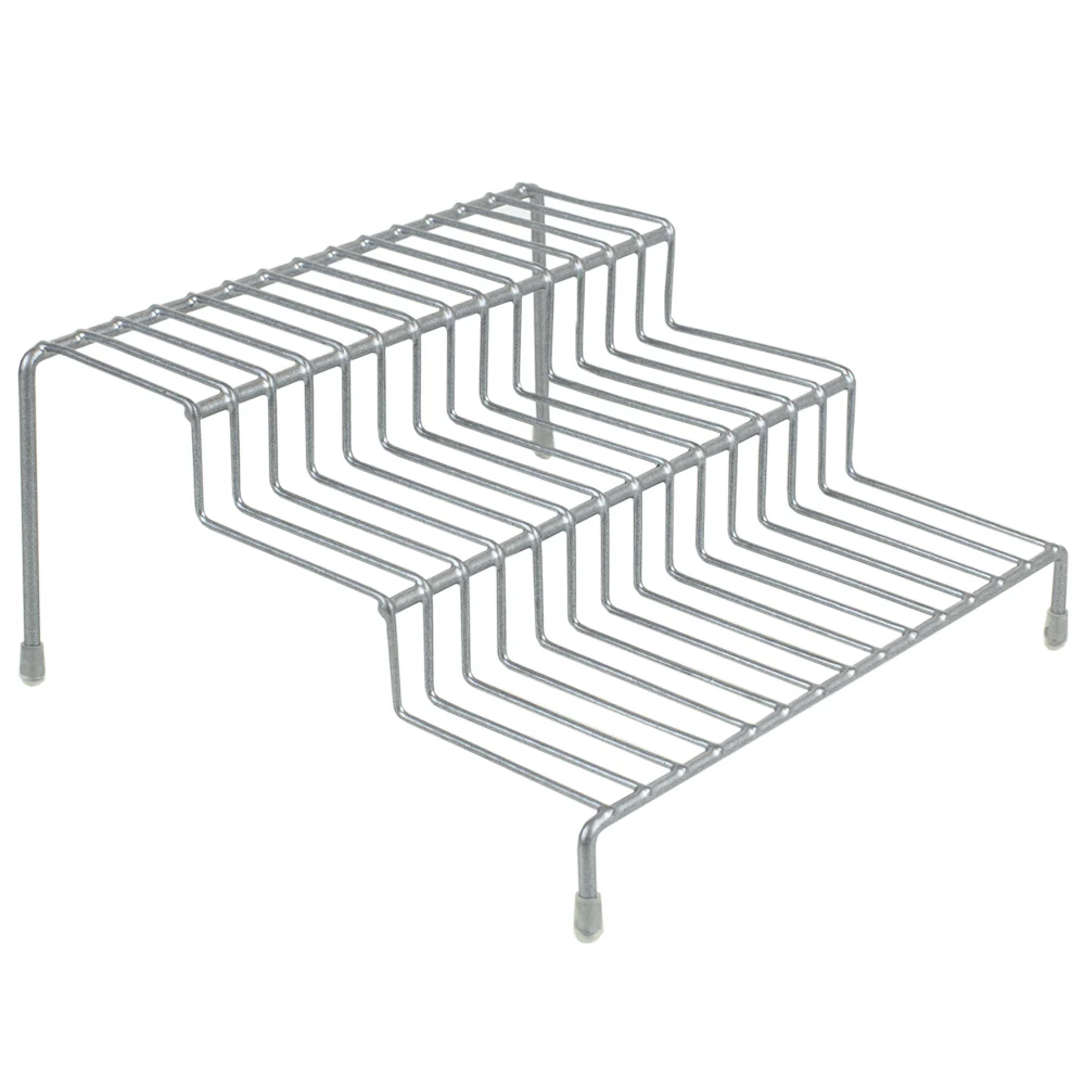 Home Basics 3 Level Vinyl Coated Steel Seasoning Rack, Silver - Image 3