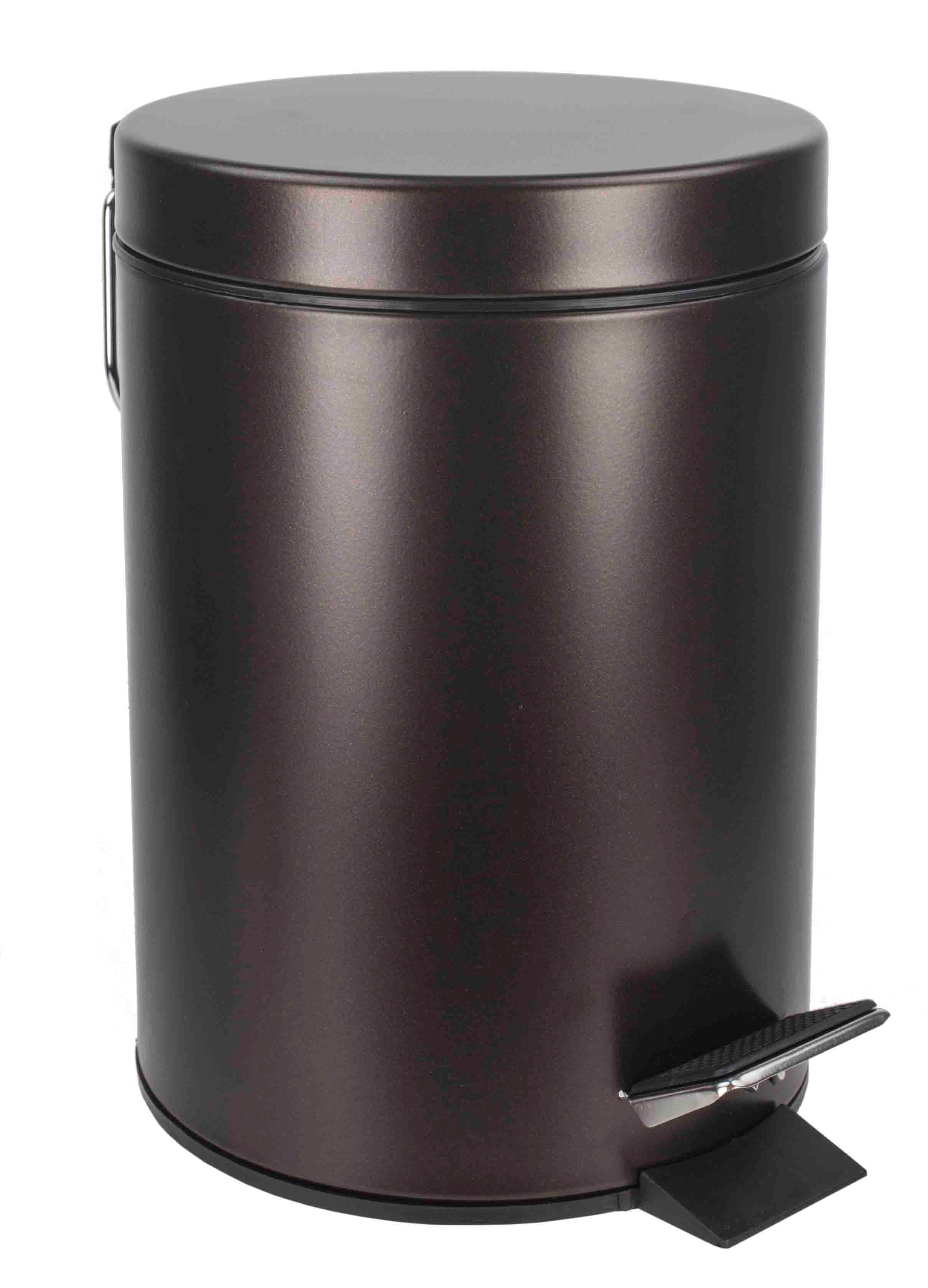 Home Basics 3 Liter Steel Step Waste Bin, Bronze