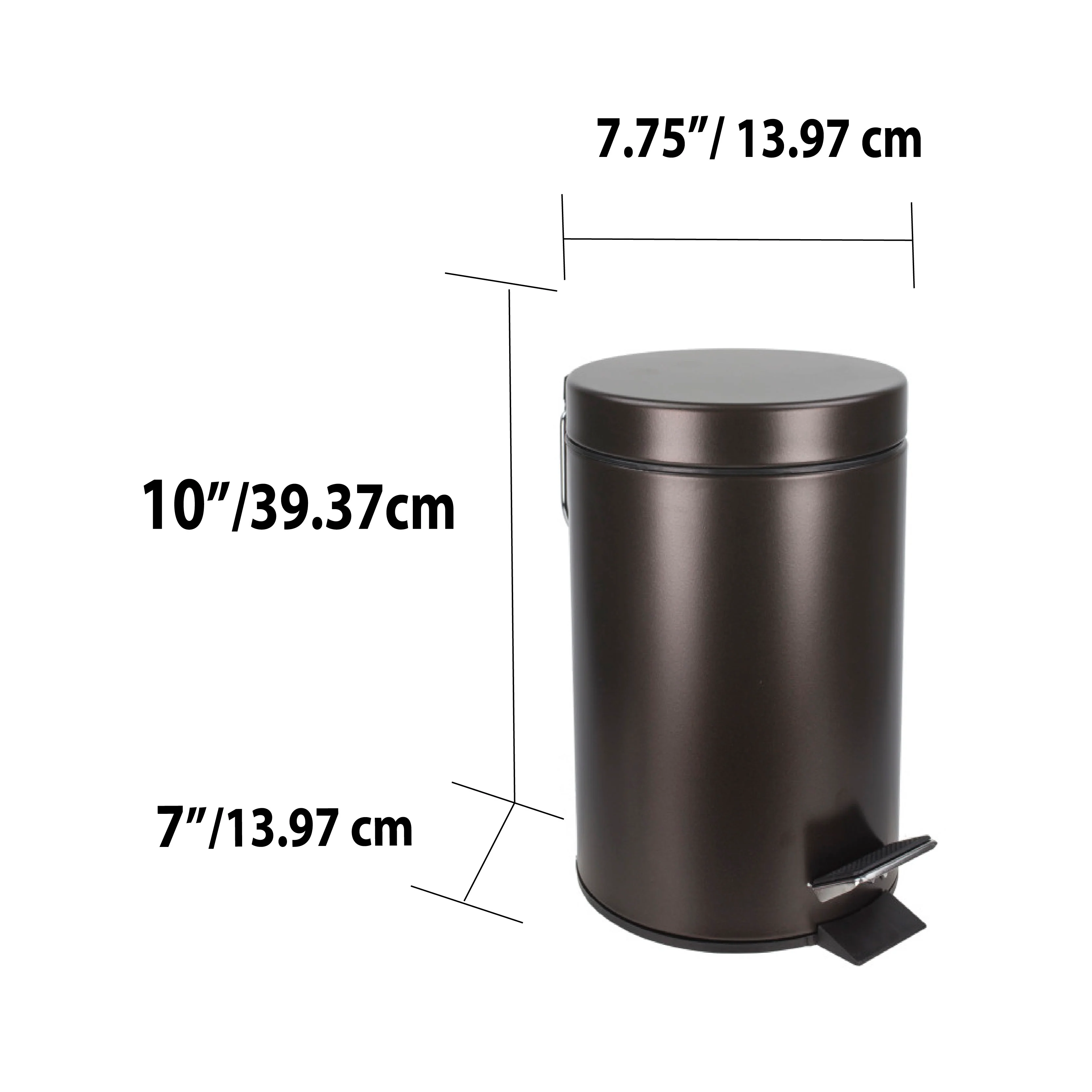 Home Basics 3 Liter Steel Step Waste Bin, Bronze - Image 5