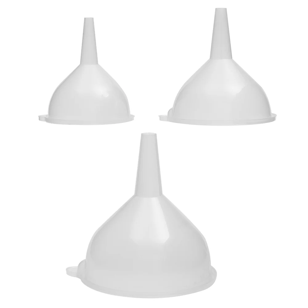 Home Basics 3 Piece Plastic Funnel Set, White - Image 2