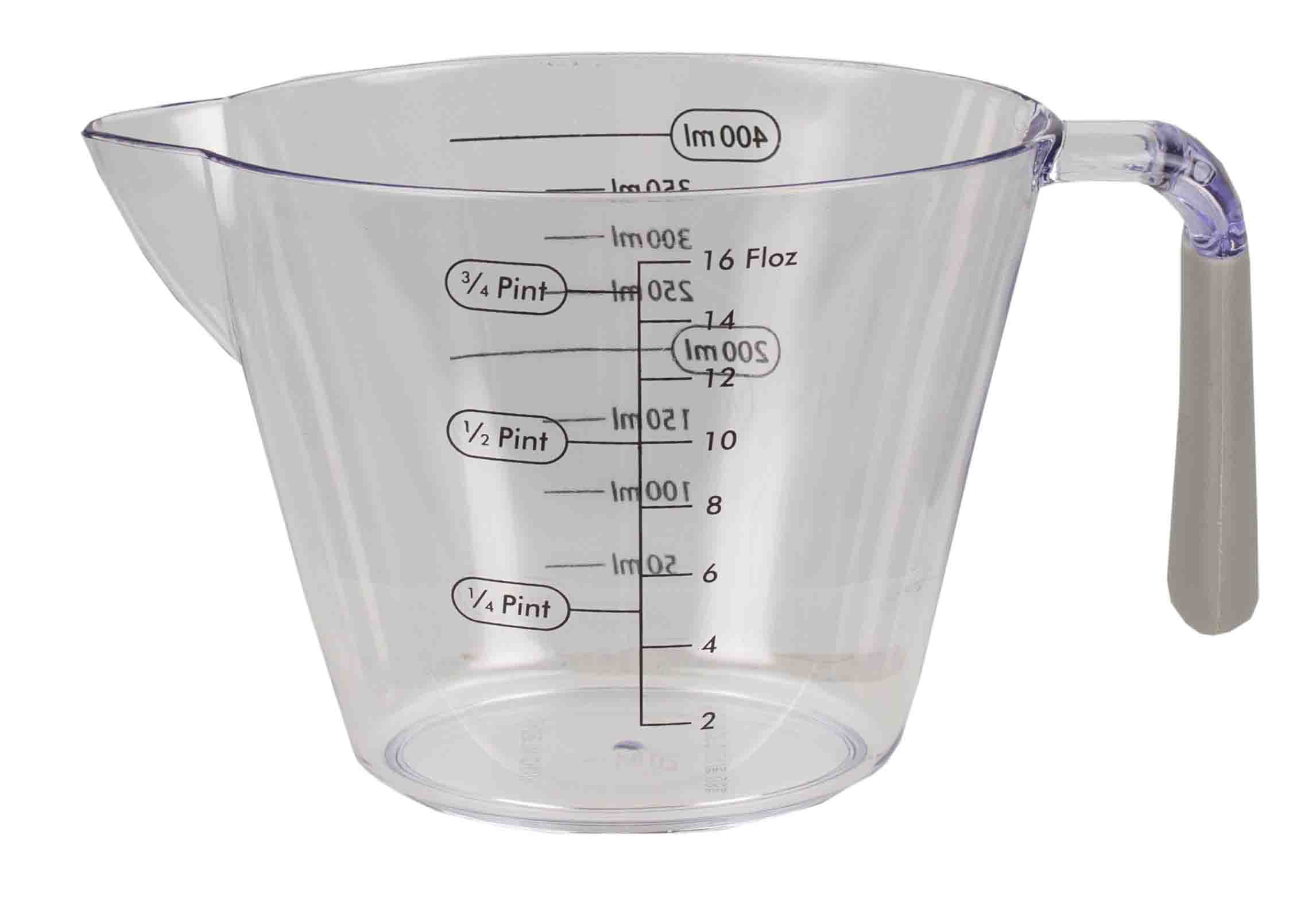 Home Basics 3 Piece Plastic Measuring Cup Set with Rubber Grip, Clear - Image 6