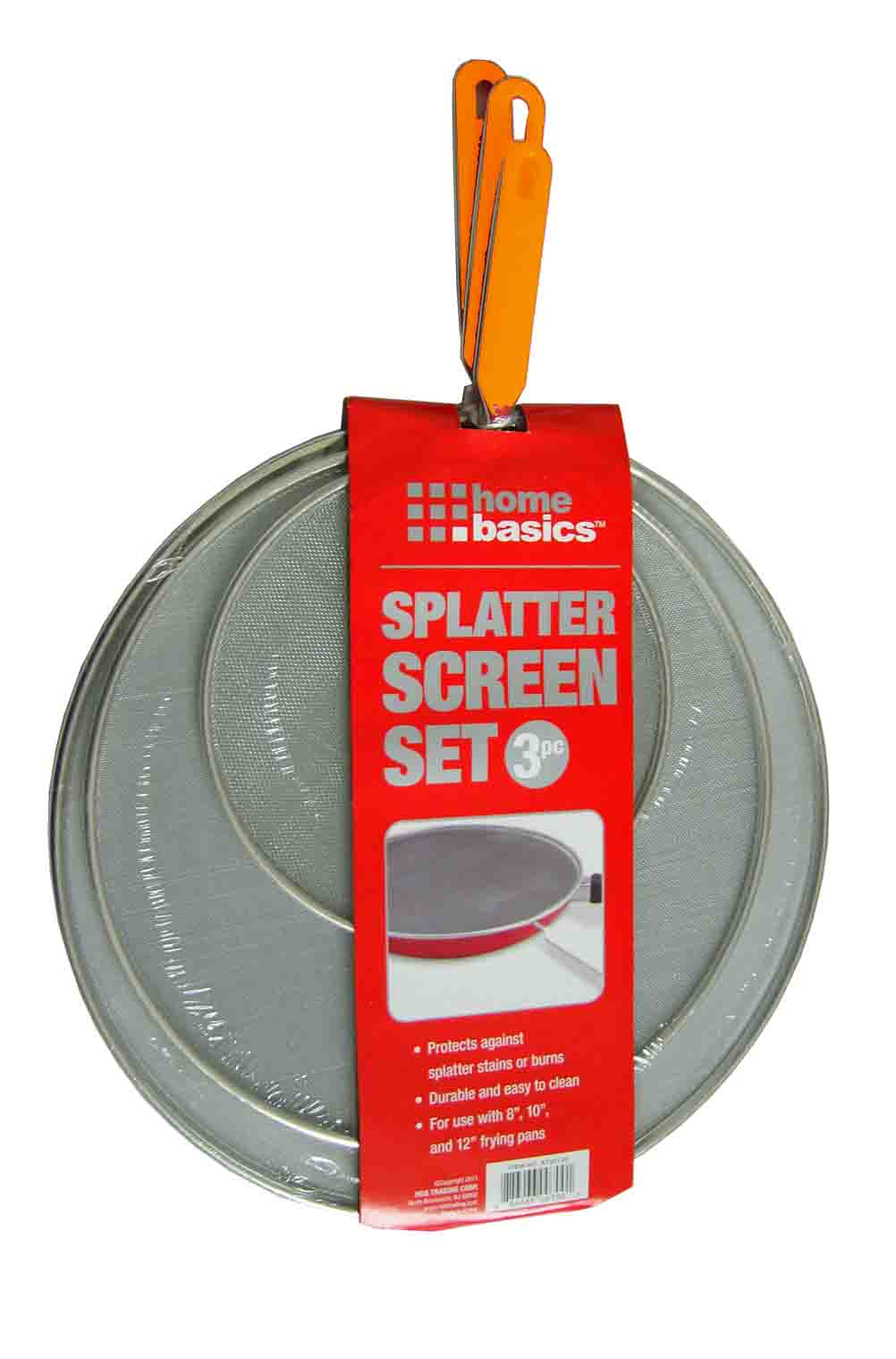 Home Basics 3-Piece Splatter Screen Set, Colors May Vary