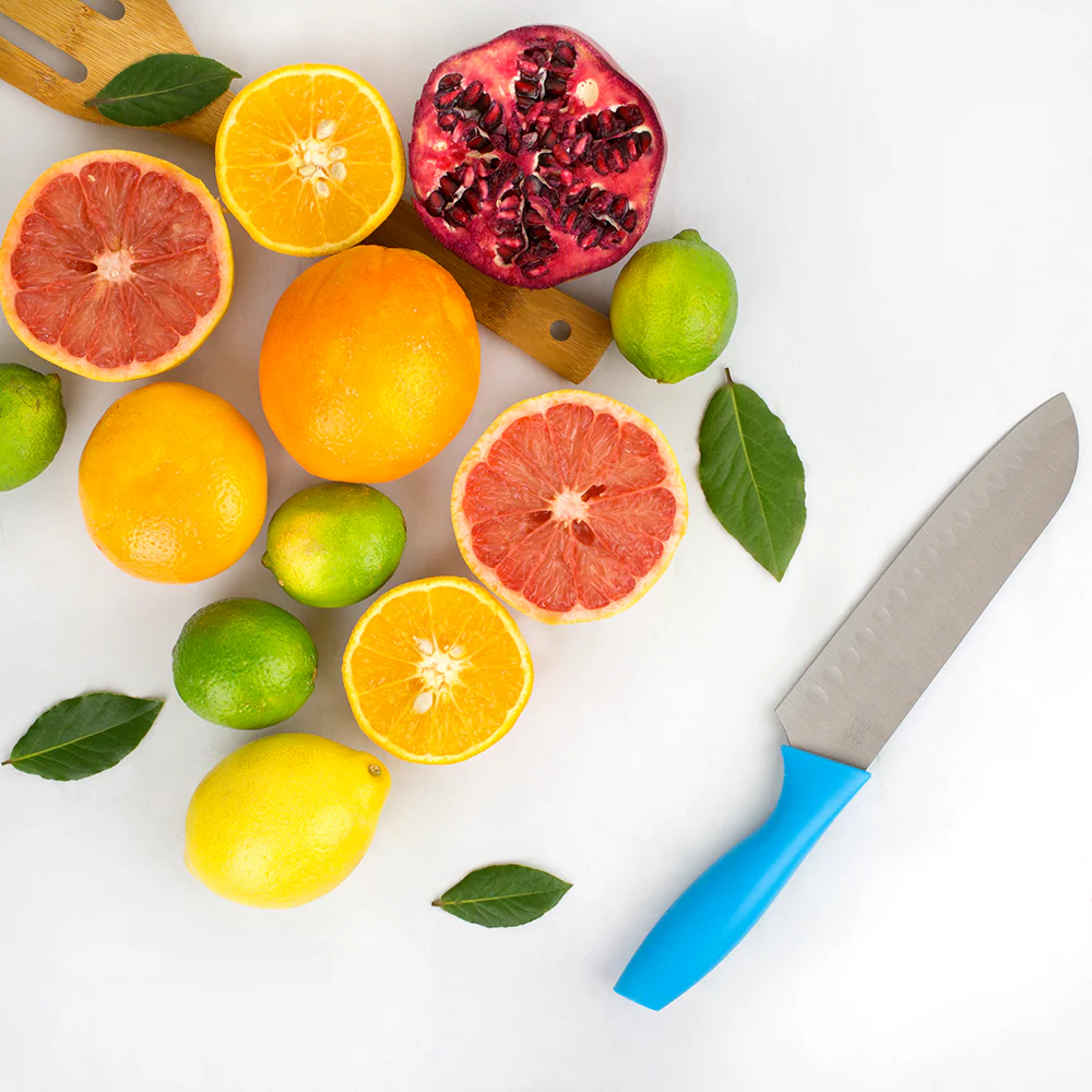 Home Basics 3 Piece Stainless Steel  Knife Set with Colorful Slip Covers - Image 4