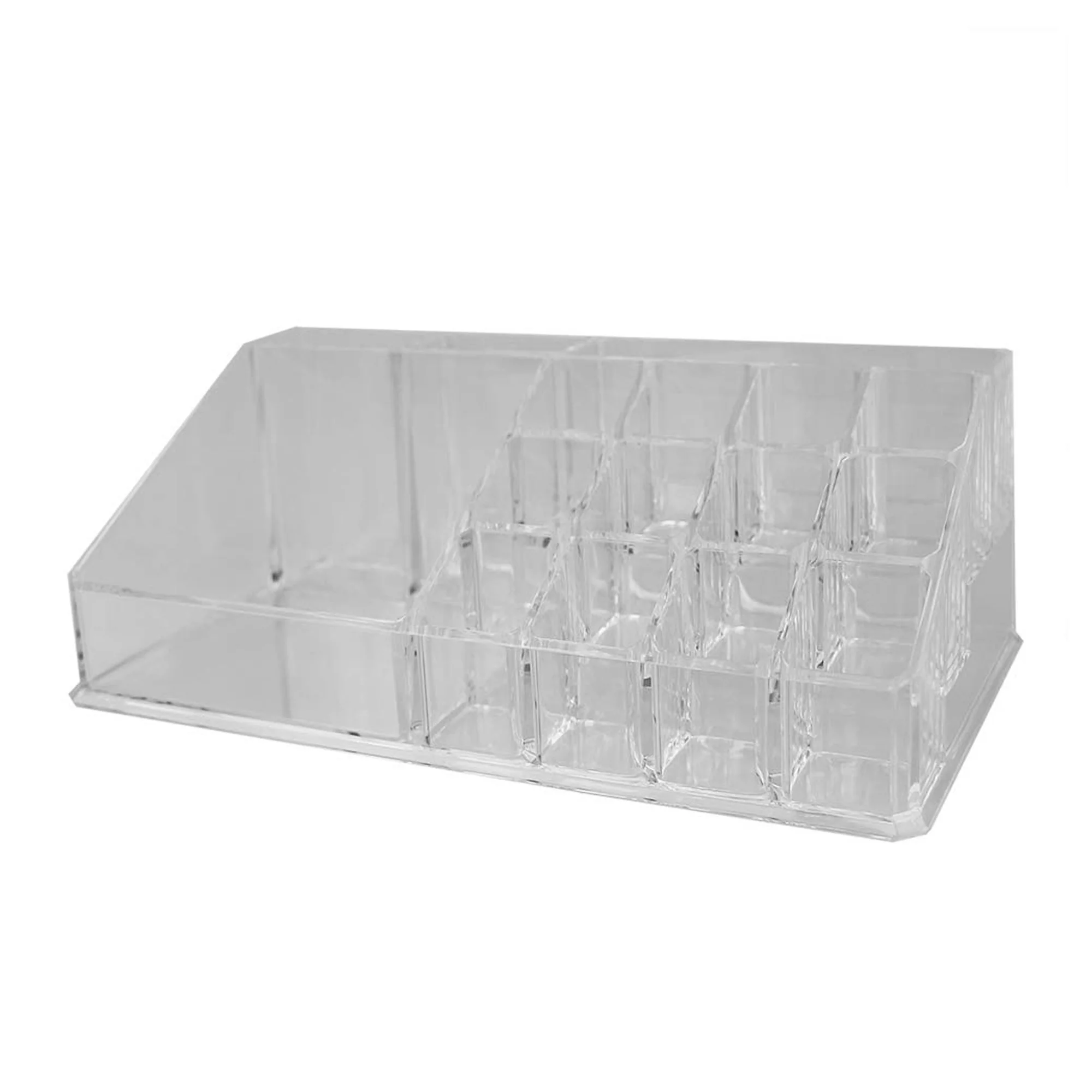 Home Basics 3 Tier Make-Up Cosmetic Organizer, 23 Compartments, Clear, 9.5x5.5x7.5 Inches - Image 2