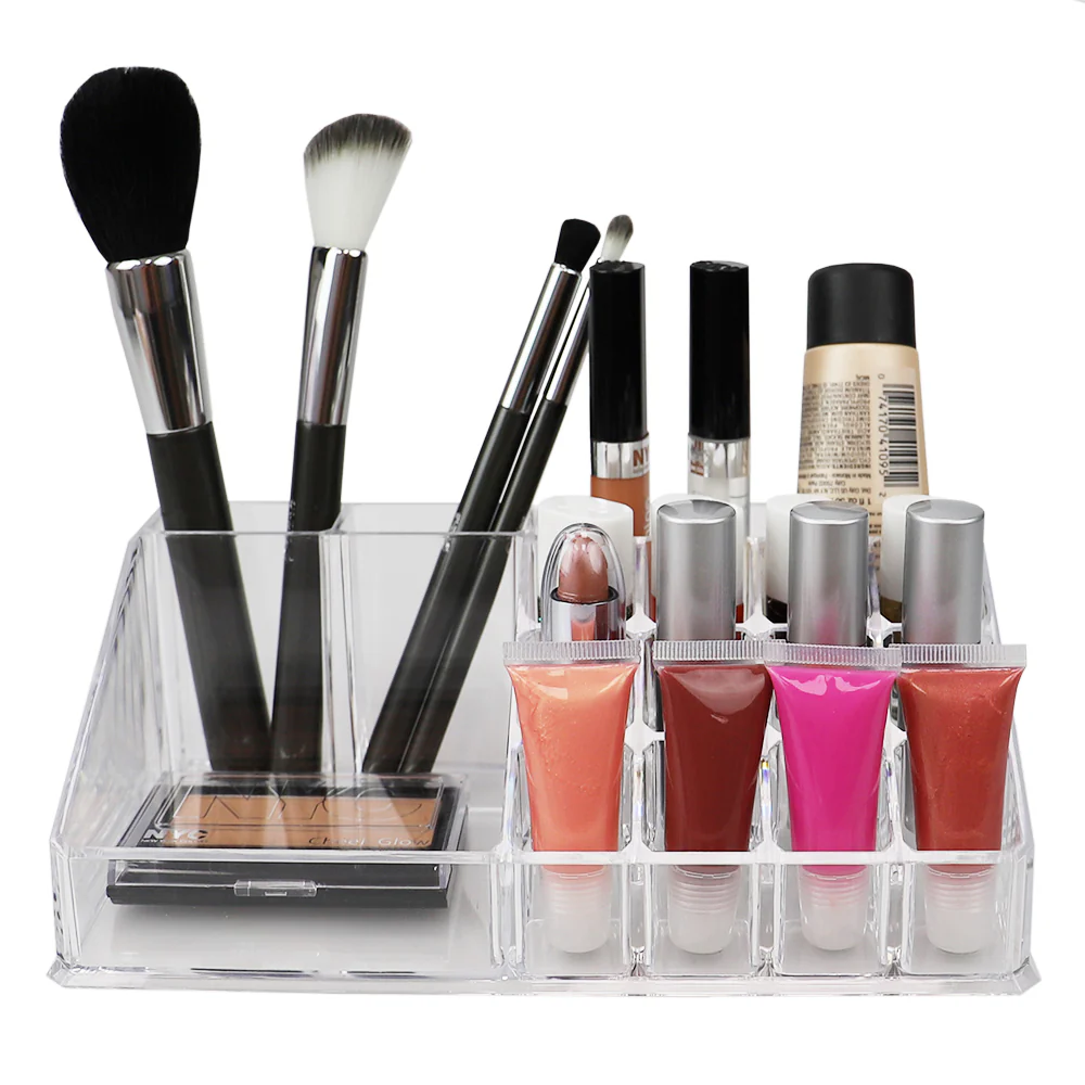 Home Basics 3 Tier Plastic Cosmetic Organizer, Clear - Image 4