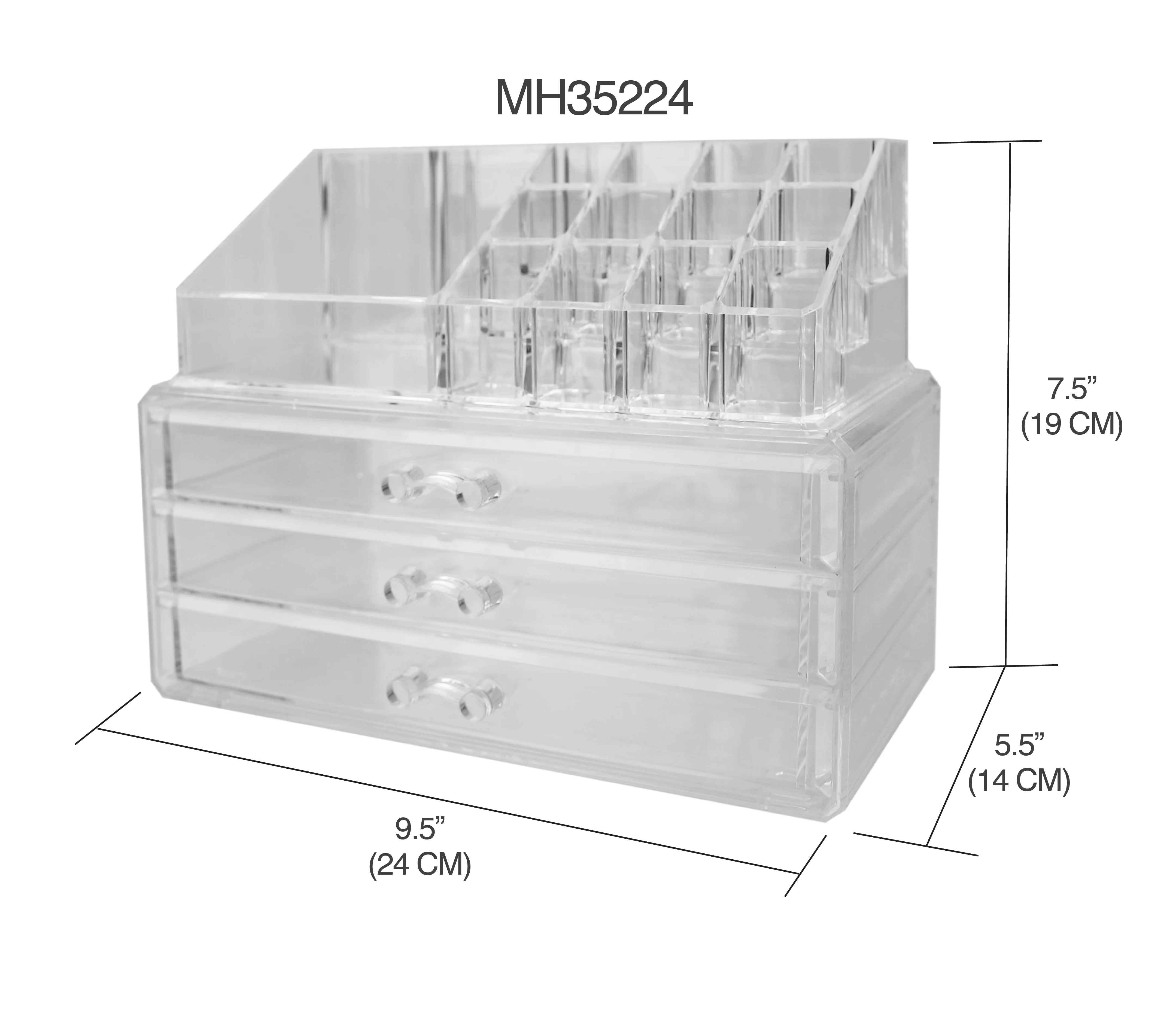 Home Basics 3 Tier Plastic Cosmetic Organizer, Clear - Image 5