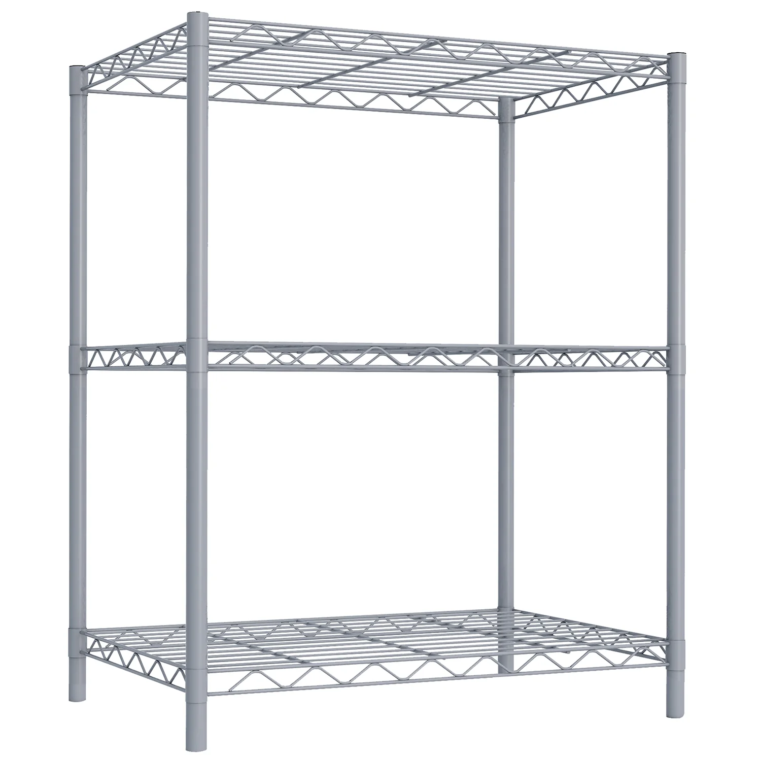 Home Basics 3 Tier Steel Wire Shelf, Grey - Image 3