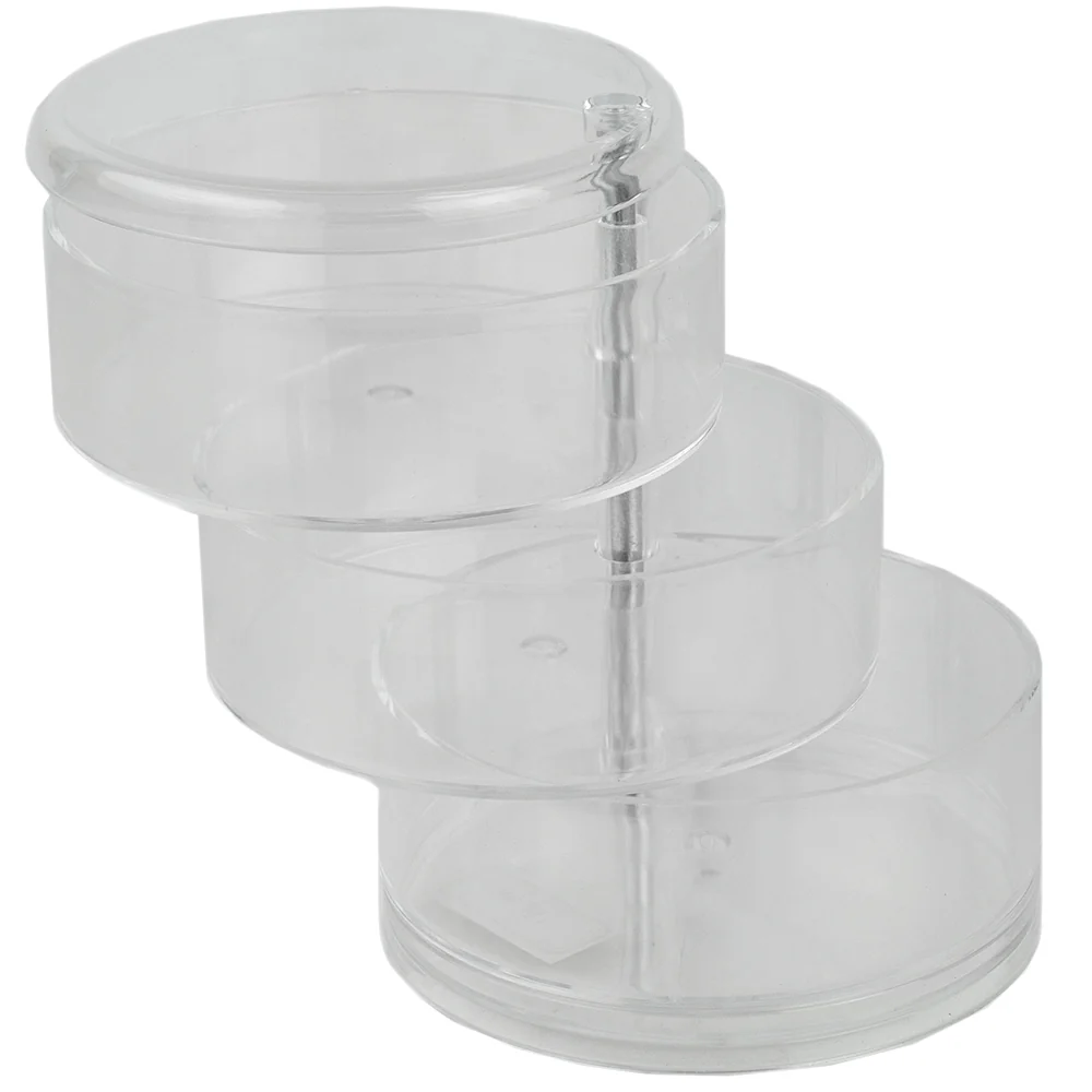 Home Basics 3 Tier Swivel Shatter-Resistant Plastic Cosmetic Organizer, Clear - Image 2