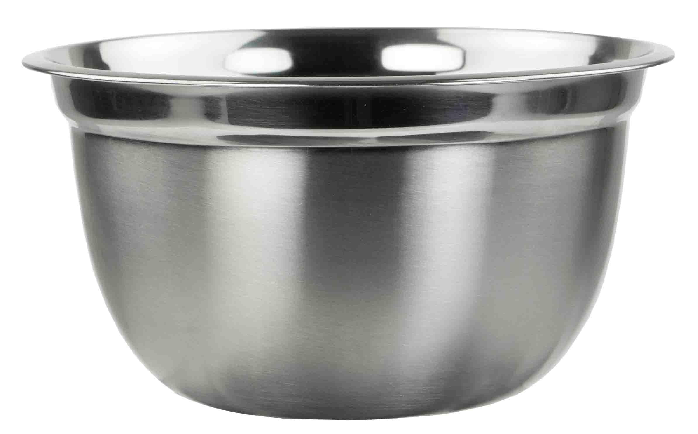 Home Basics 3QT. Stainless Steel Beveled Anti-Skid Mixing Bowl, Silver