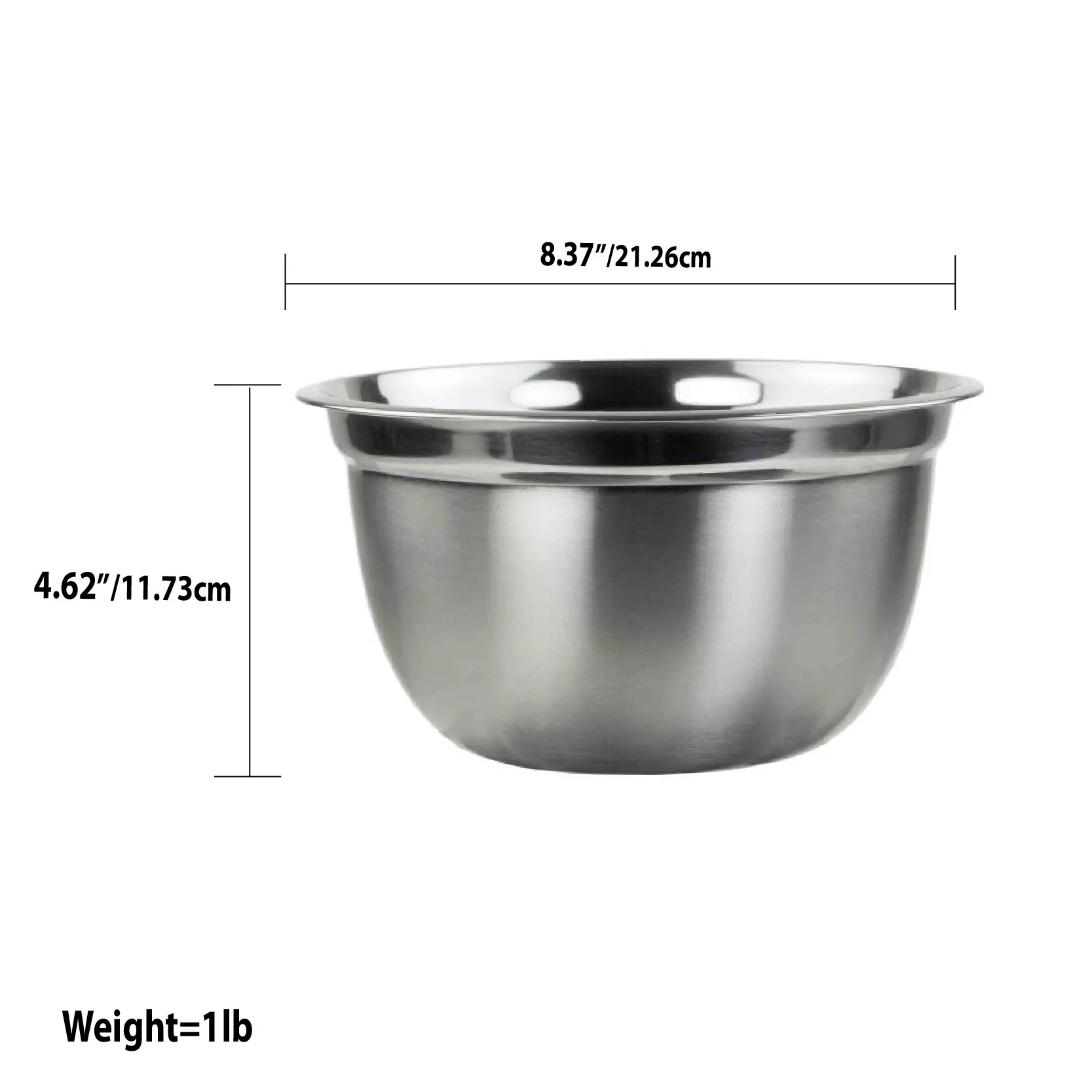 Home Basics 3QT. Stainless Steel Beveled Anti-Skid Mixing Bowl, Silver - Image 2