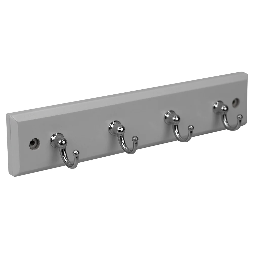 Home Basics 4 Hook Wall Mounted Key Rack, White - Image 3