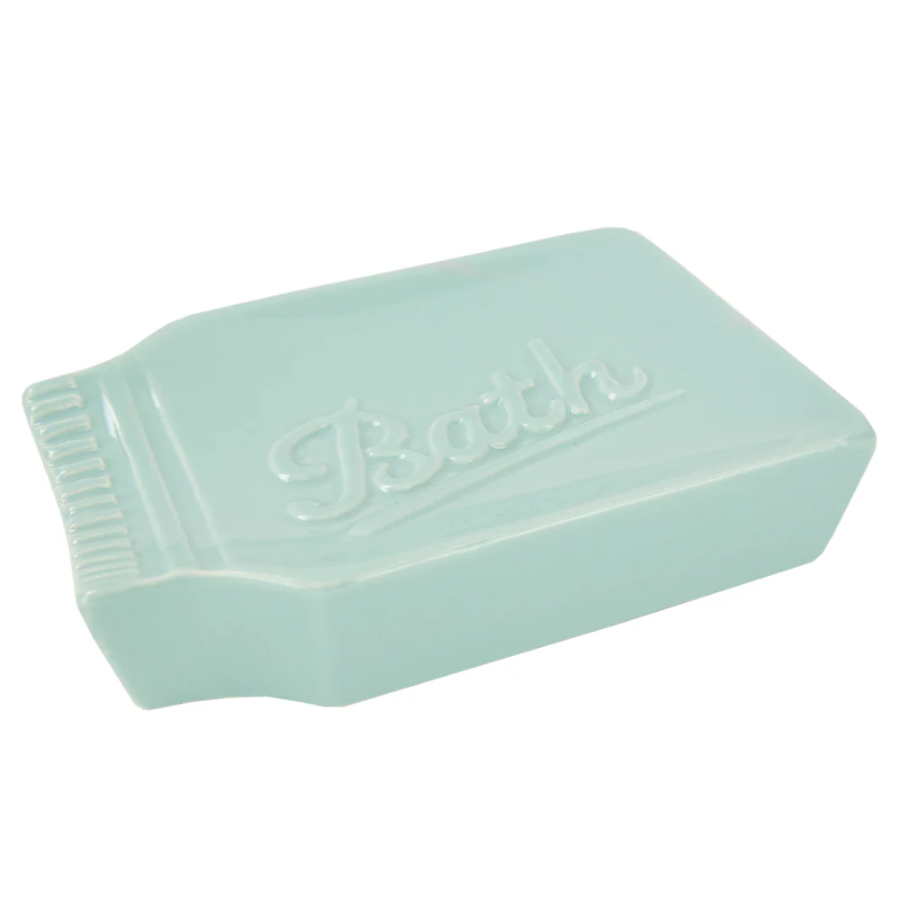 Home Basics 4 Piece Dolomite Mason Jar Bath Accessory Set, Mint - Image 3