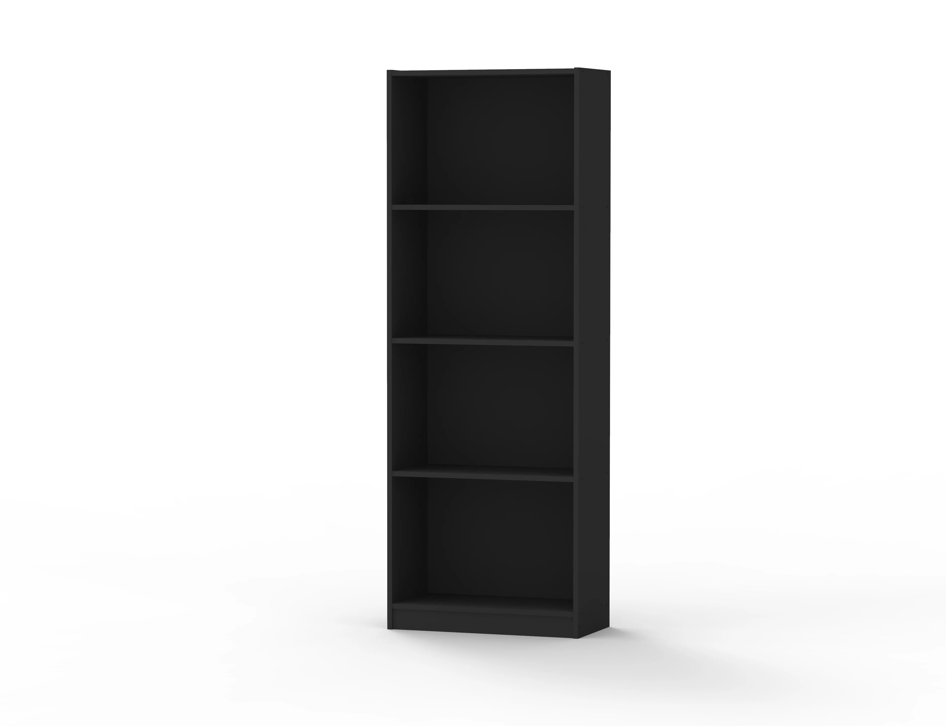 Home Basics 4 Shelf Wood Book Case, Black