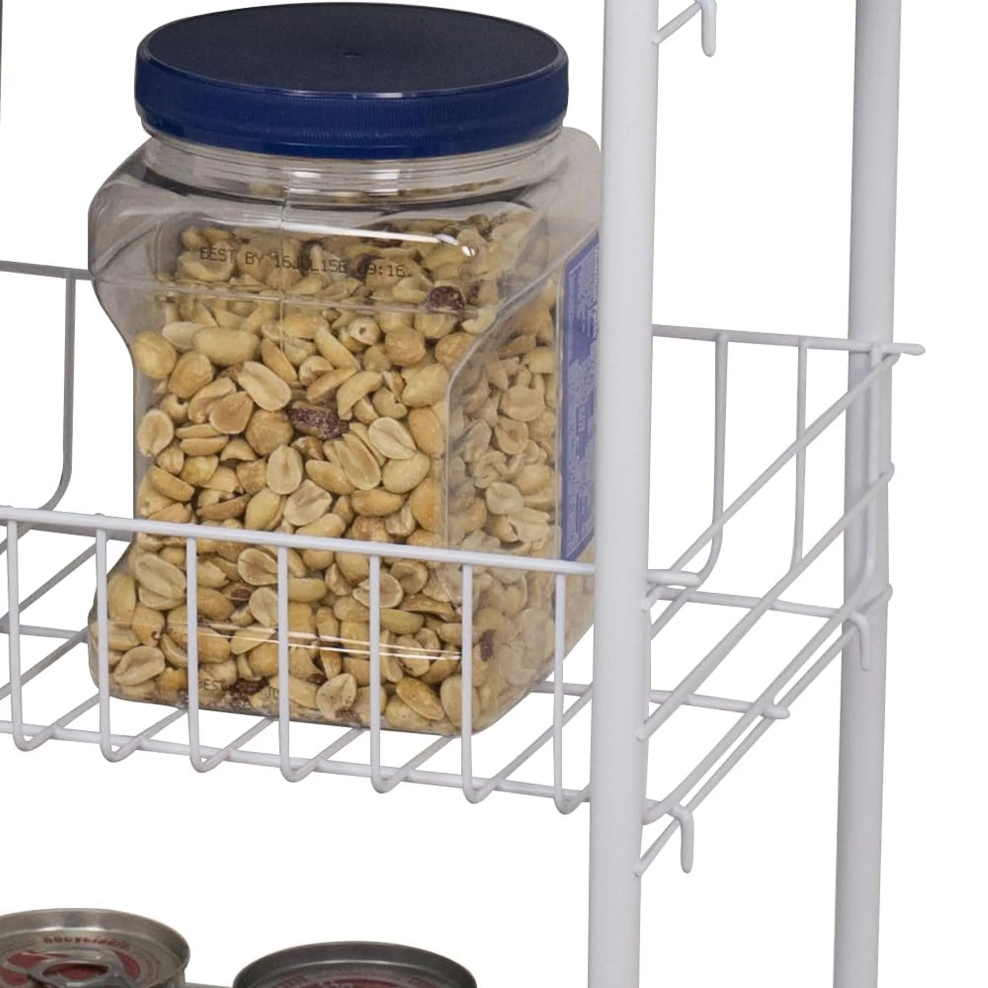 Home Basics 4 Tier Steel Kitchen Trolley, White, 34x14x9 Inches - Image 5