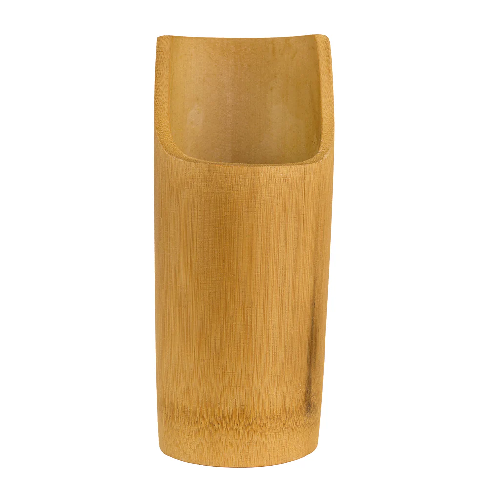 Home Basics 5 Piece Bamboo Utensil Set with Sculptural Holder, Natural - Image 3