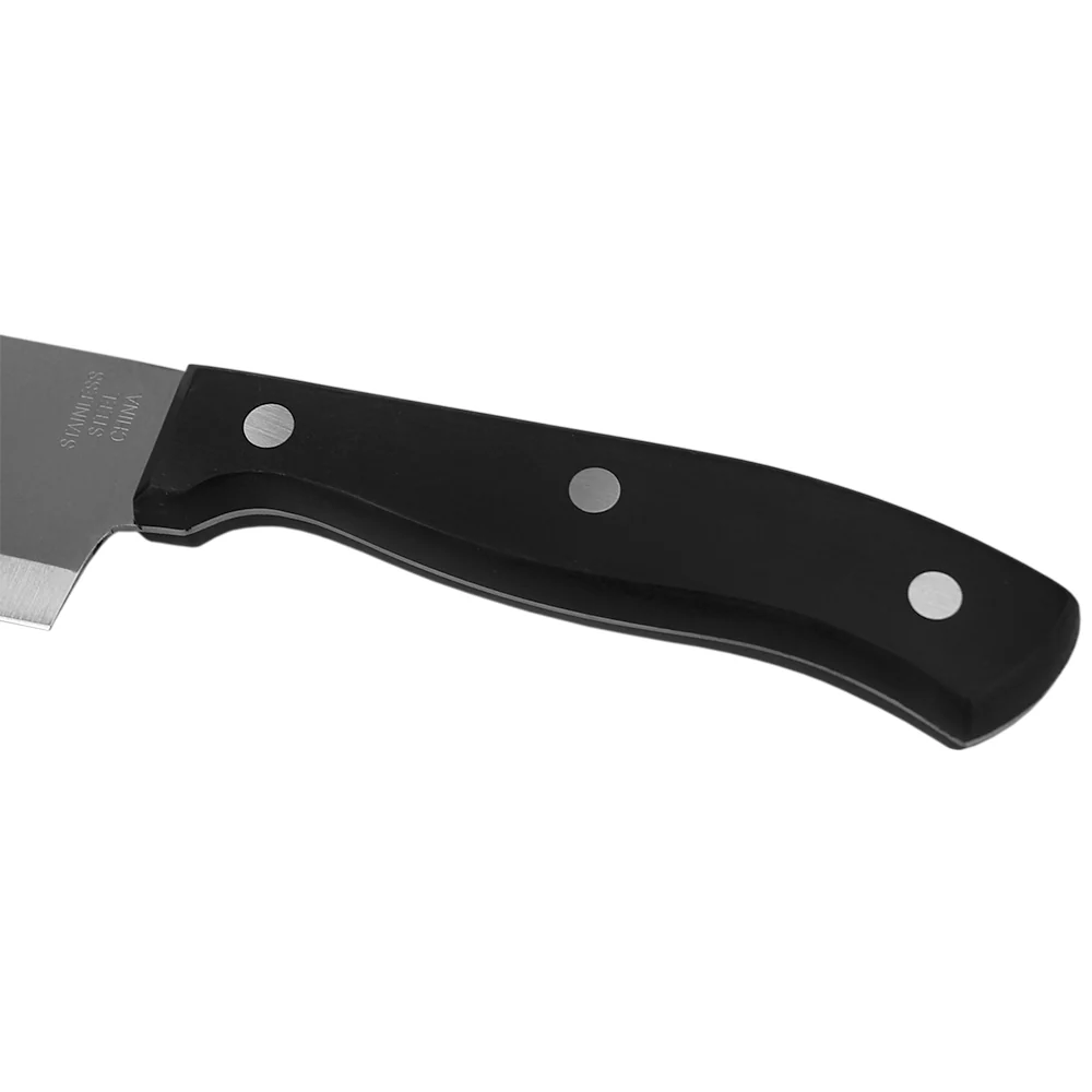 Home Basics 5 Stainless Steel Santoku Knife with Contoured Bakelite Handle, Black - Image 2