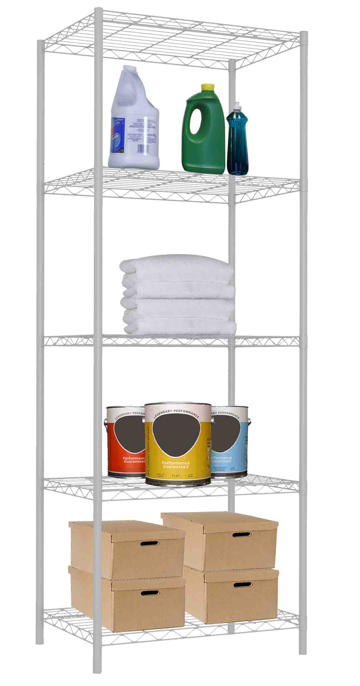 Home Basics 5  Tier Steel  Wire Shelf, White