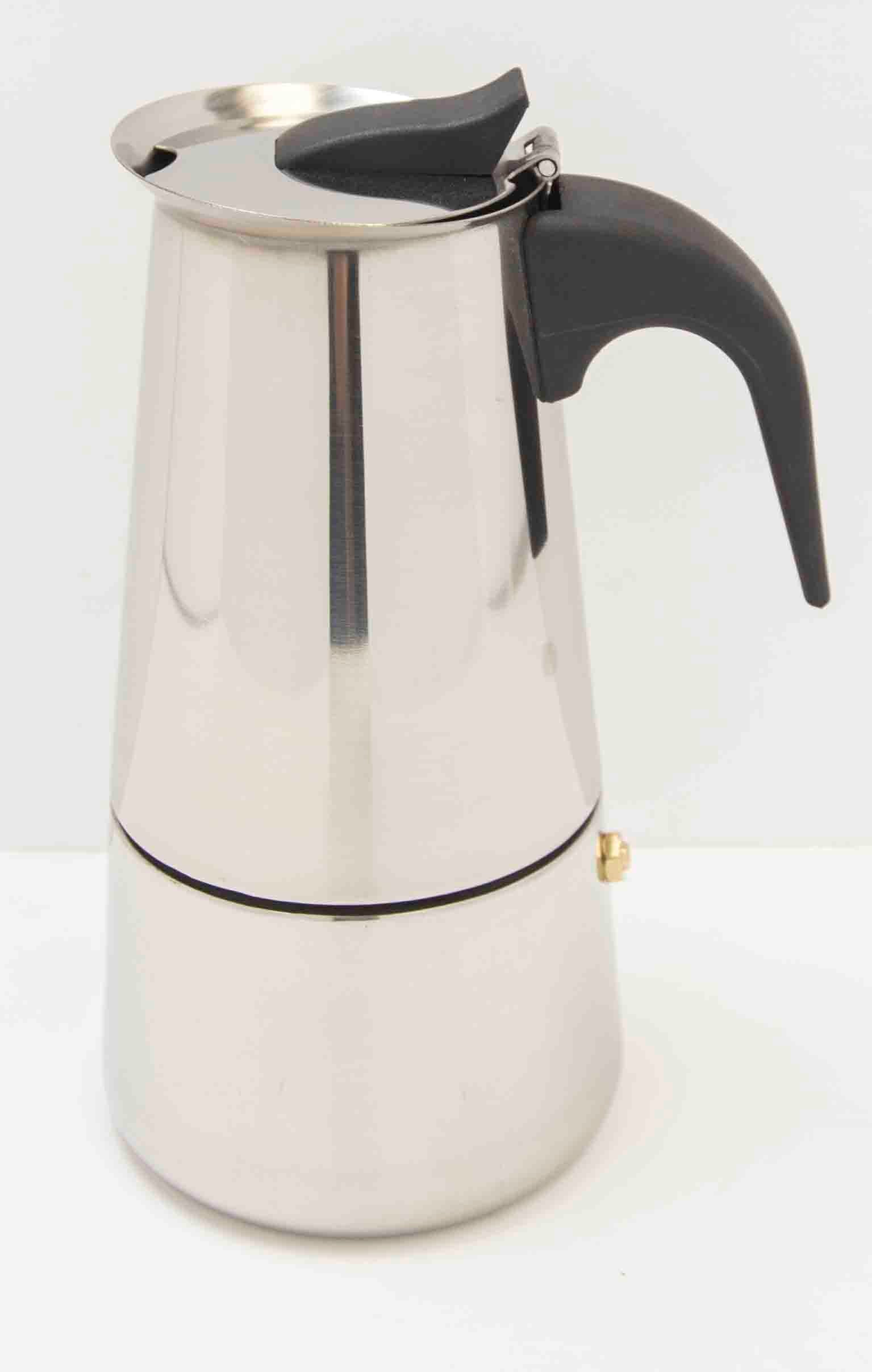 Home Basics 6 Cup Stainless Steel Espresso Maker, Silver - Image 2