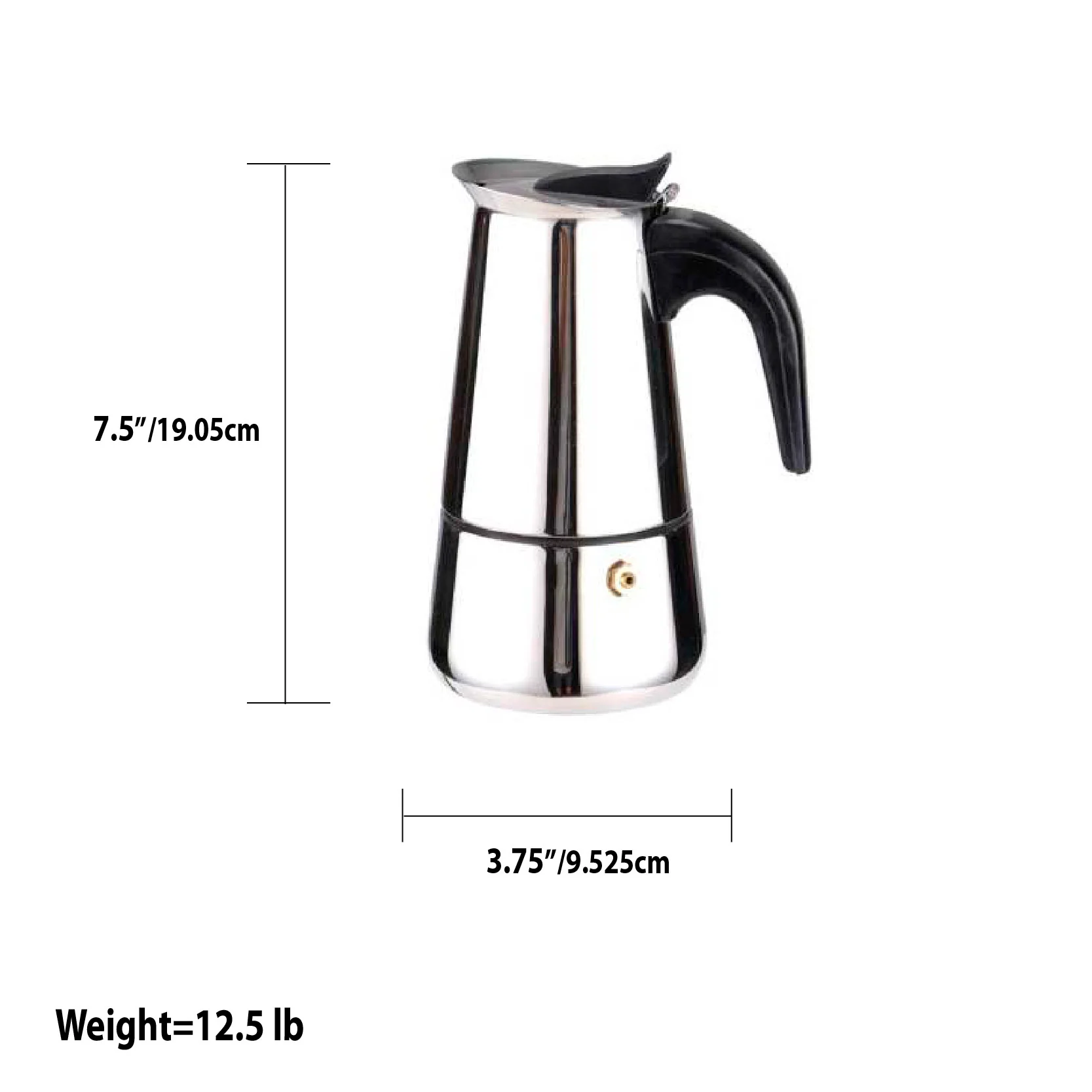 Home Basics 6 Cup Stainless Steel Espresso Maker, Silver - Image 7