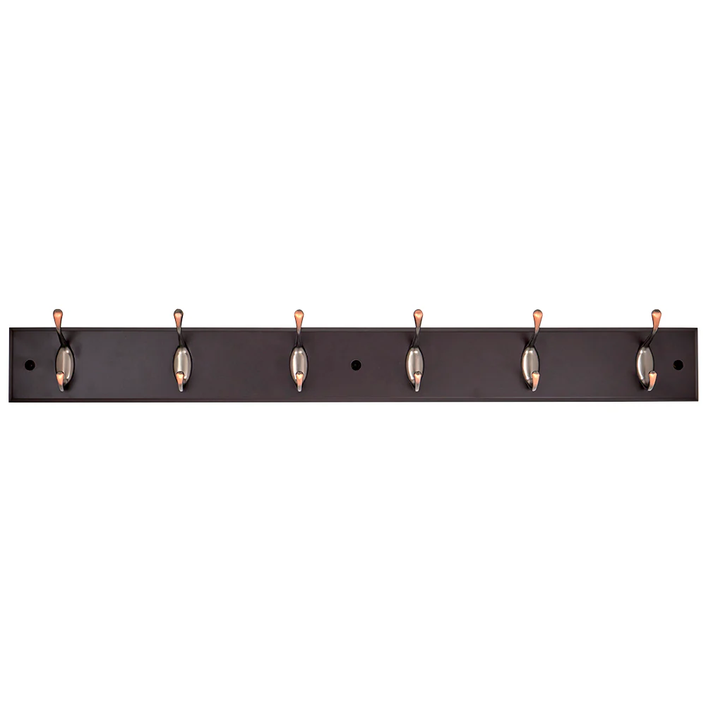 Home Basics 6 Hook Wall Mounted Hanging Rack, Bronze - Image 3