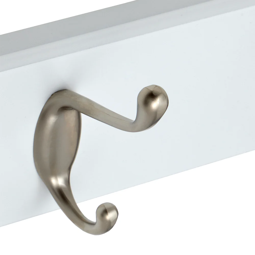 Home Basics 6 Hook Wall Mounted Hanging Rack, White - Image 2