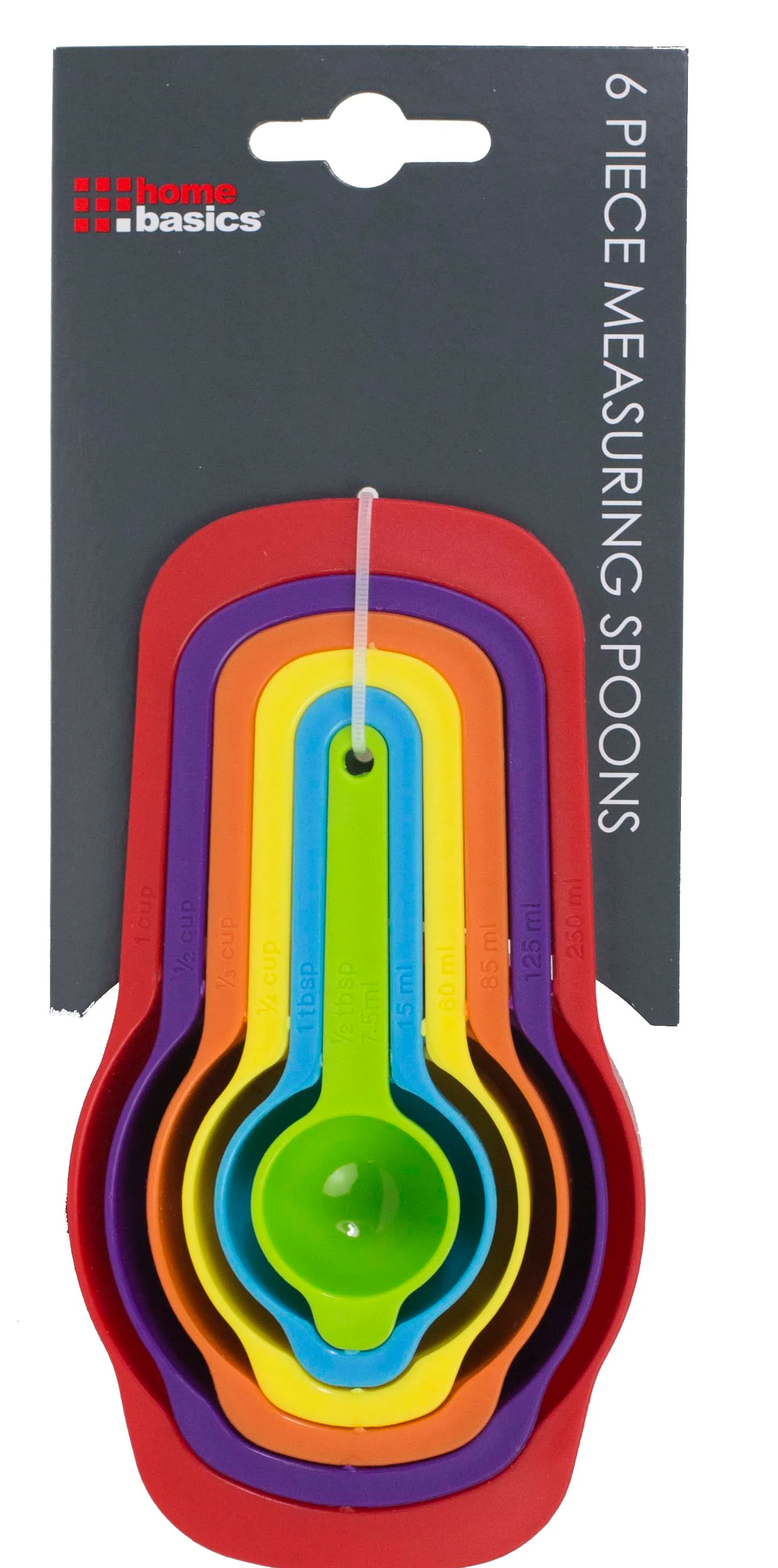 Home Basics 6 Piece Plastic Measuring Cup Set, Multi-Colored