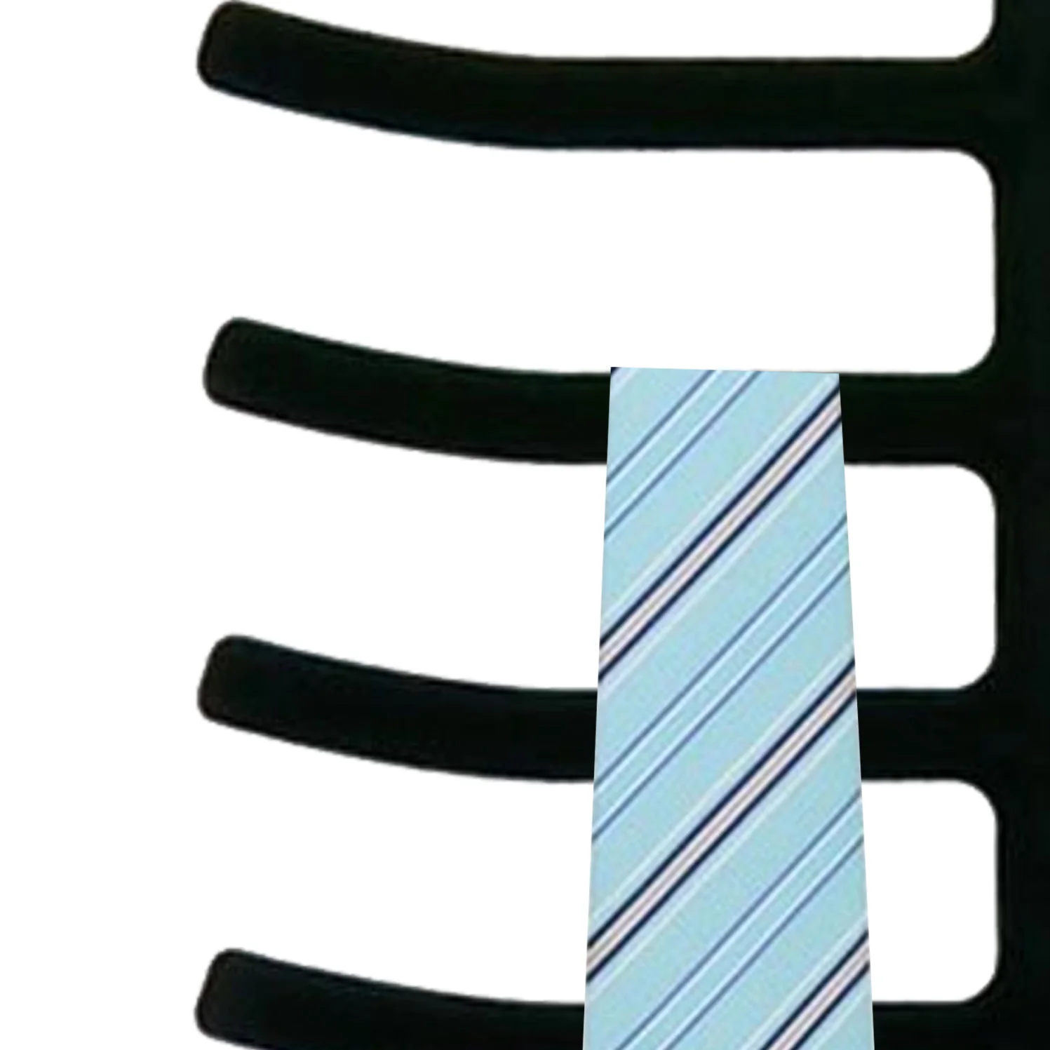 Home Basics 6 Tier Non-Slip Velvet Tie Hanger, Black, 3-Pack - Image 4