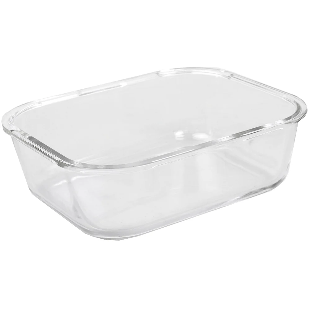 Home Basics 74 oz. Rectangle Borosilicate Glass Food Storage Container with Plastic Locking Lid - Image 3