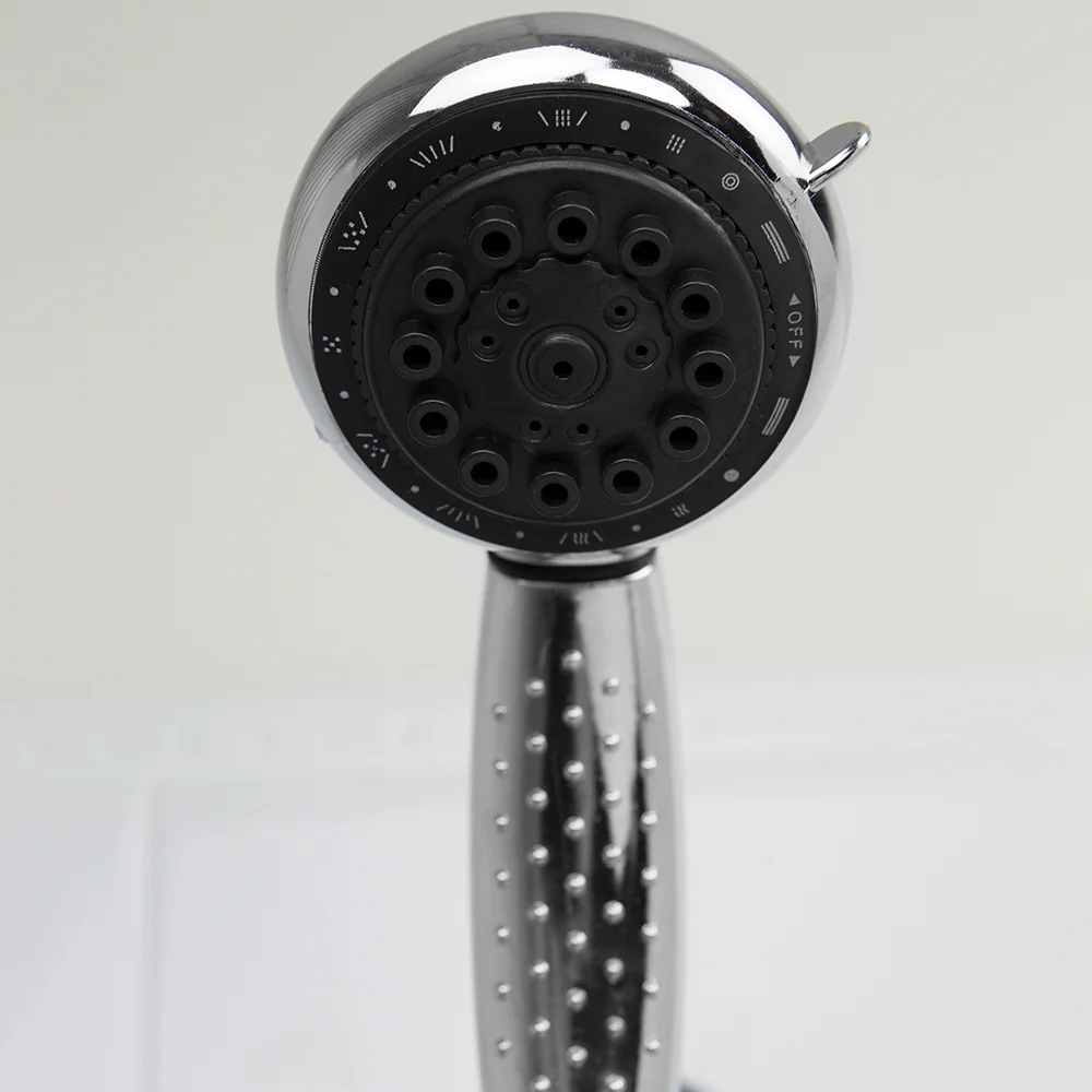 Home Basics 8 Function Chrome Plated Steel Shower Head Massager, Silver - Image 3
