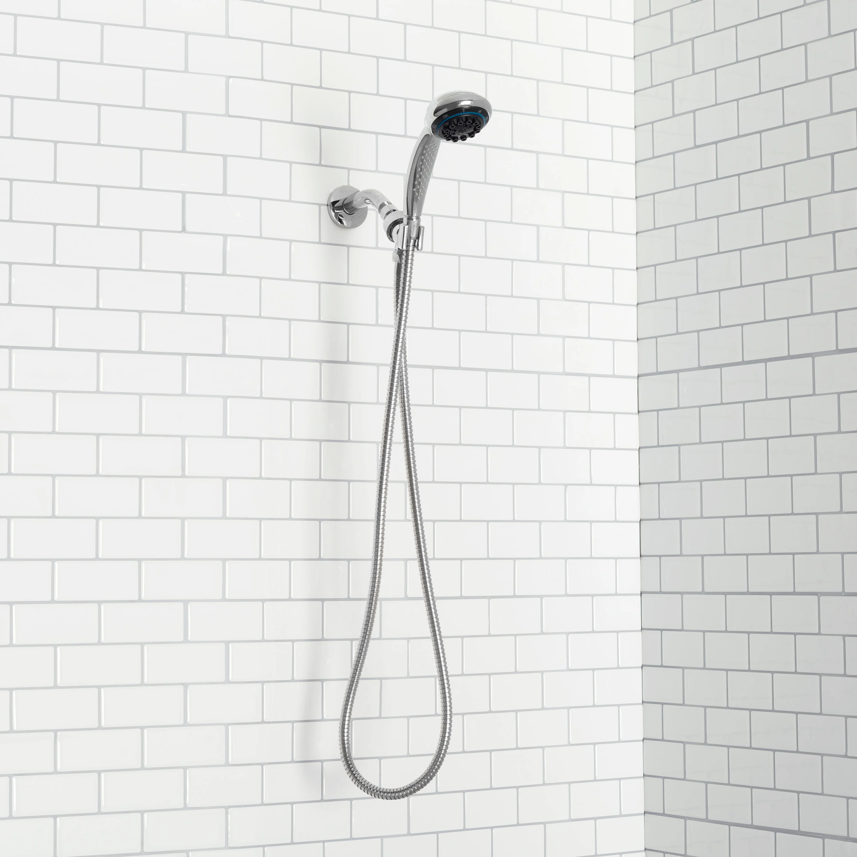 Home Basics 8 Function Chrome Plated Steel Shower Head Massager, Silver - Image 5