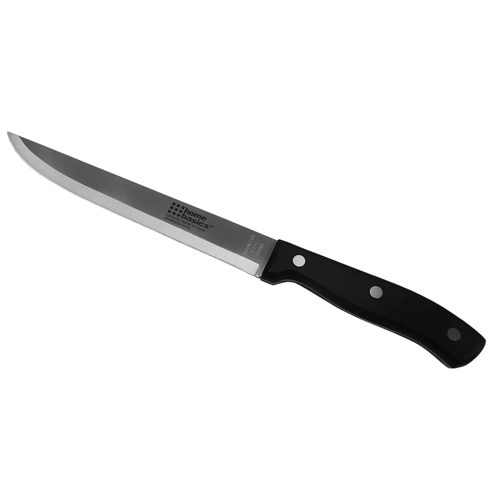 Home Basics 8 Stainless Steel Carving Knife with Contoured Bakelite Handle, Black - Image 3
